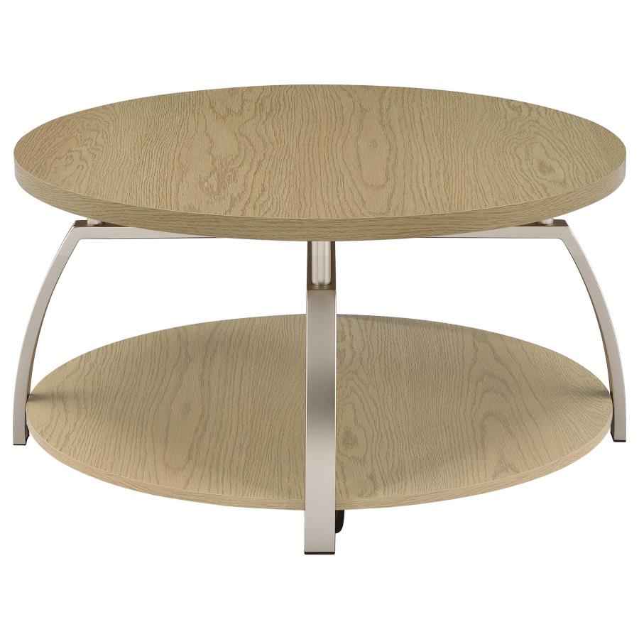 Dacre Greige 2-piece Round Coffee and End Table Set - Image 4