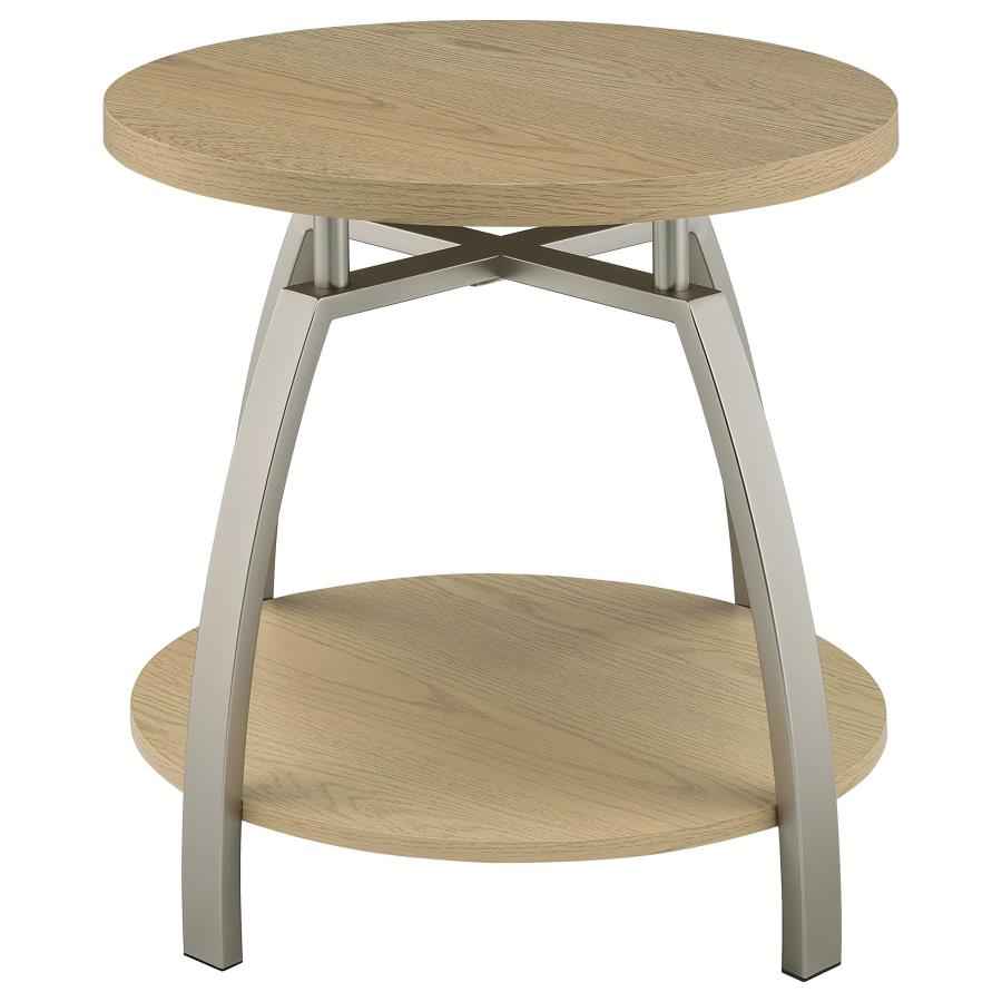 Dacre Greige 2-piece Round Coffee and End Table Set - Image 6