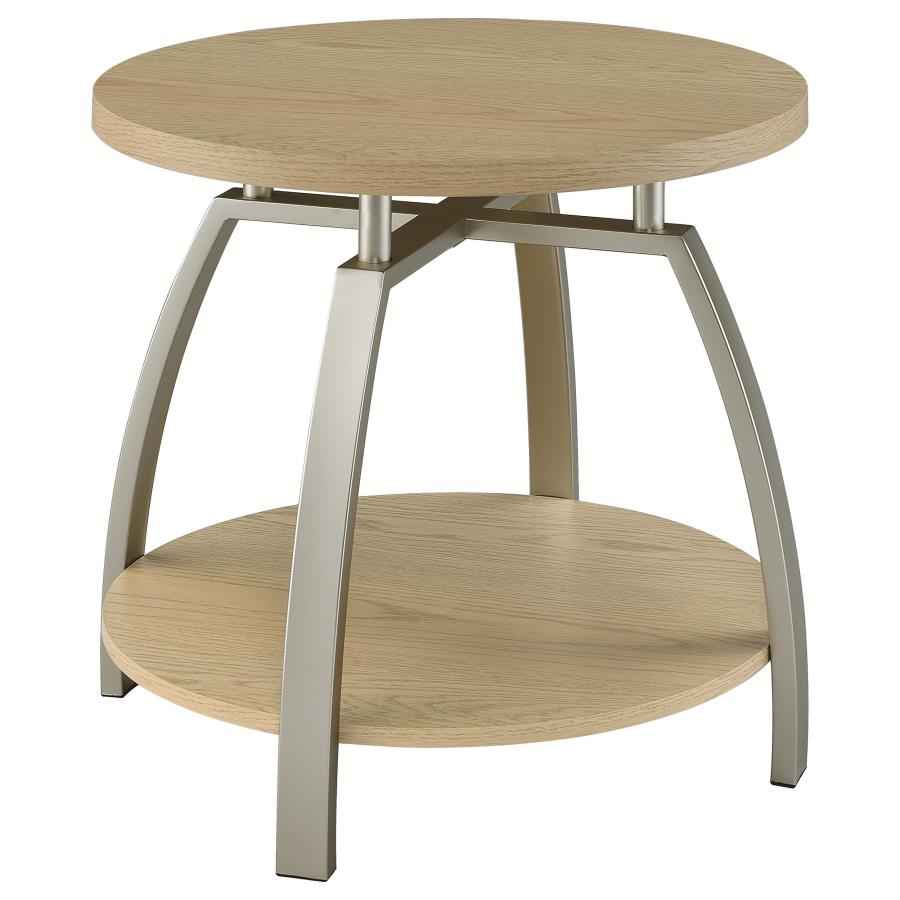 Dacre Greige 2-piece Round Coffee and End Table Set - Image 7