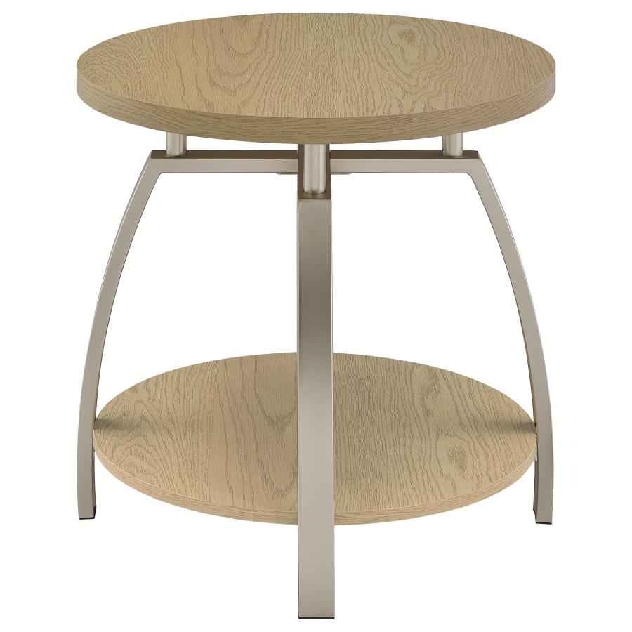 Dacre Greige 2-piece Round Coffee and End Table Set - Image 8