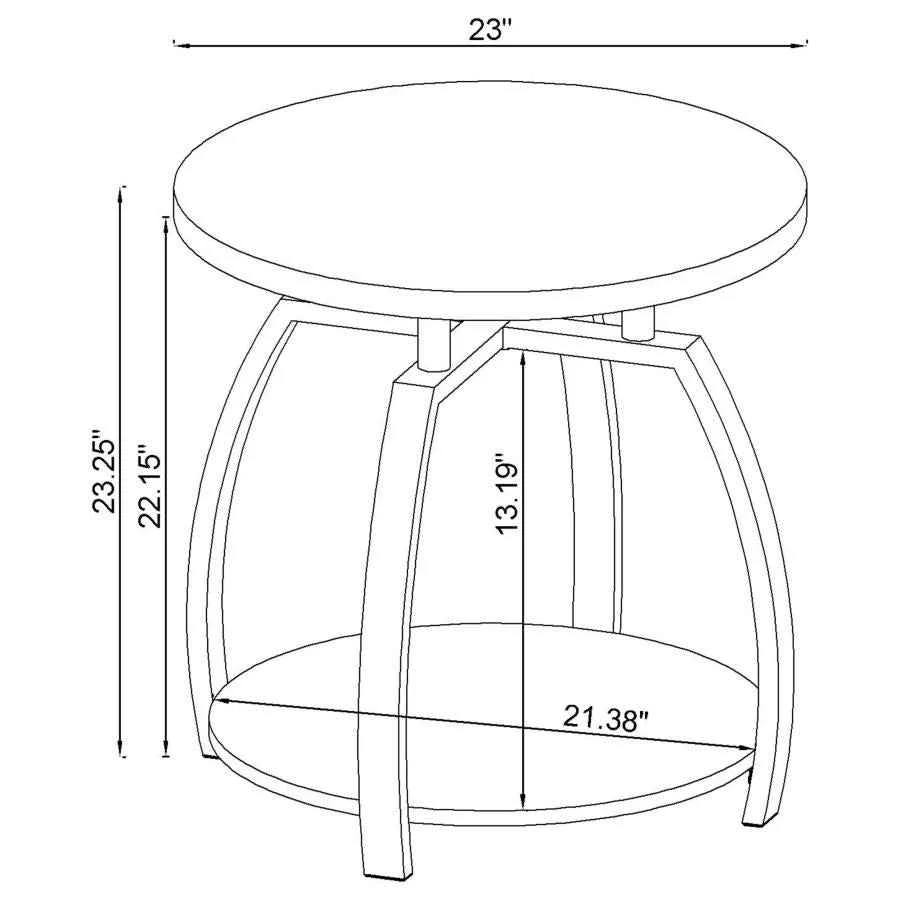 Dacre Greige 2-piece Round Coffee and End Table Set - Image 9