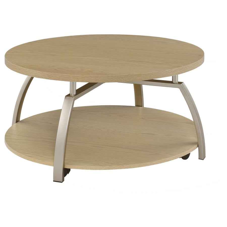Dacre Greige 3-piece Round Coffee and End Table Set - Image 2