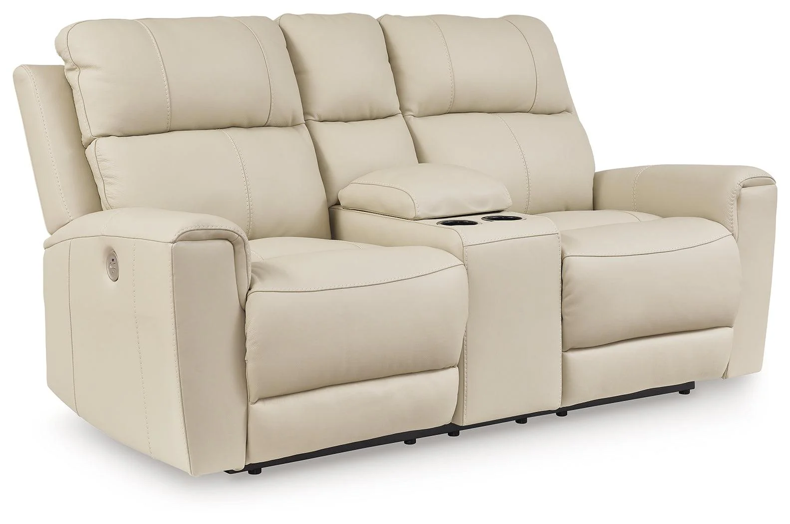 Dahlmoore Almond Power Reclining Loveseat with Console - Image 2