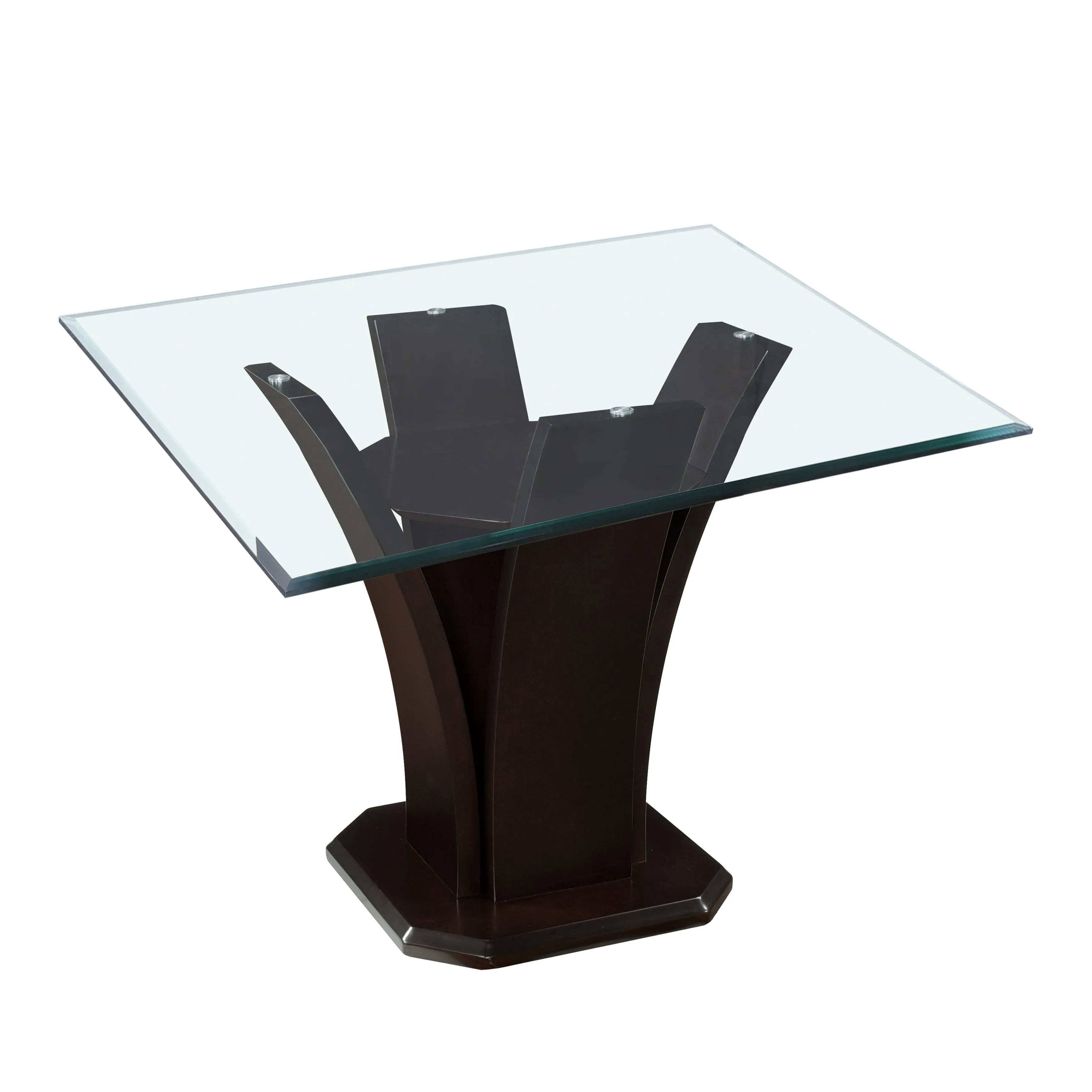 Daisy Dark Brown Glass-Top Square Counter Height Table - Image 3