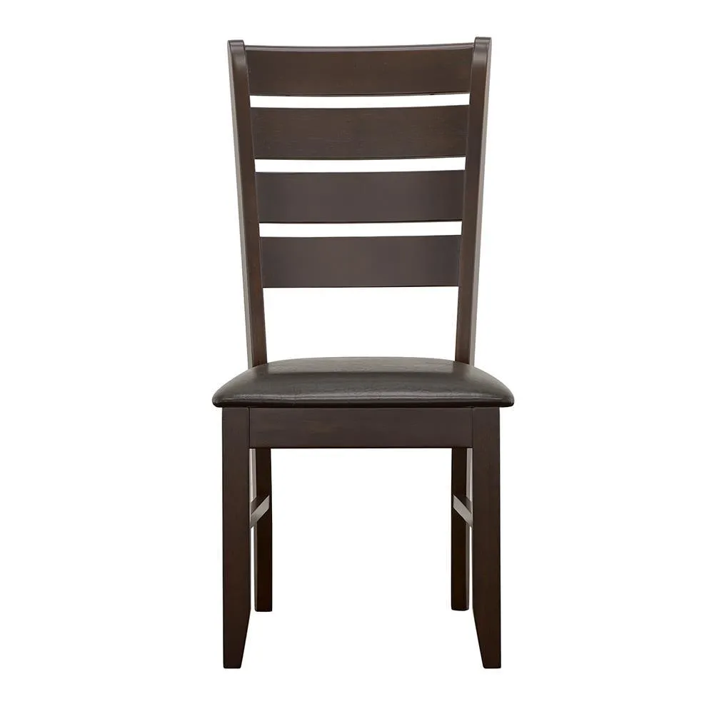 Dalila Cappuccino and Black Ladder Back Side Chairs, Set of 2