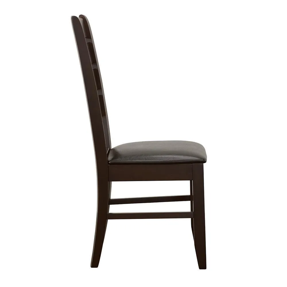 Dalila Cappuccino and Black Ladder Back Side Chairs, Set of 2 - Image 3