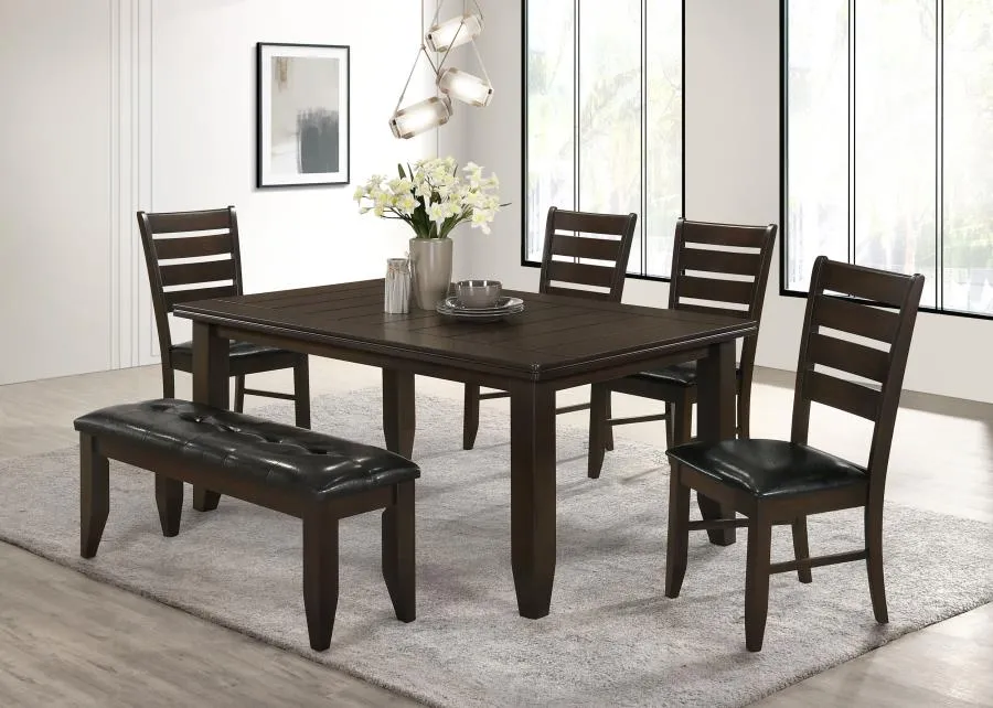 Dalila Cappuccino/Black 6-Piece Dining Set