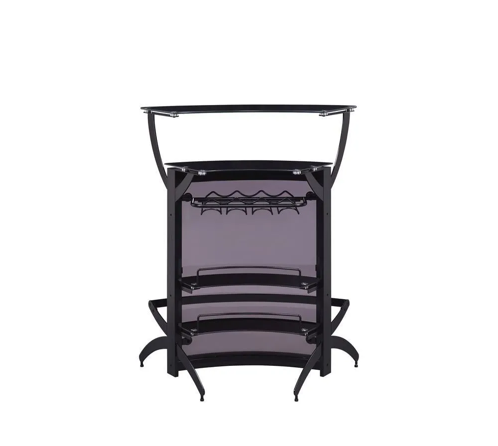 Dallas Smoked/Black 3-Bottle Wine Rack Bar Unit - Image 11