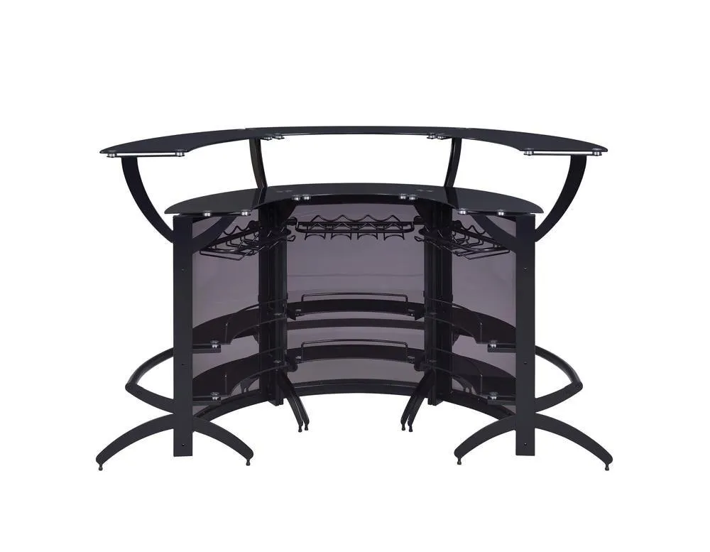 Dallas Smoked/Black 3-Bottle Wine Rack Bar Unit - Image 12