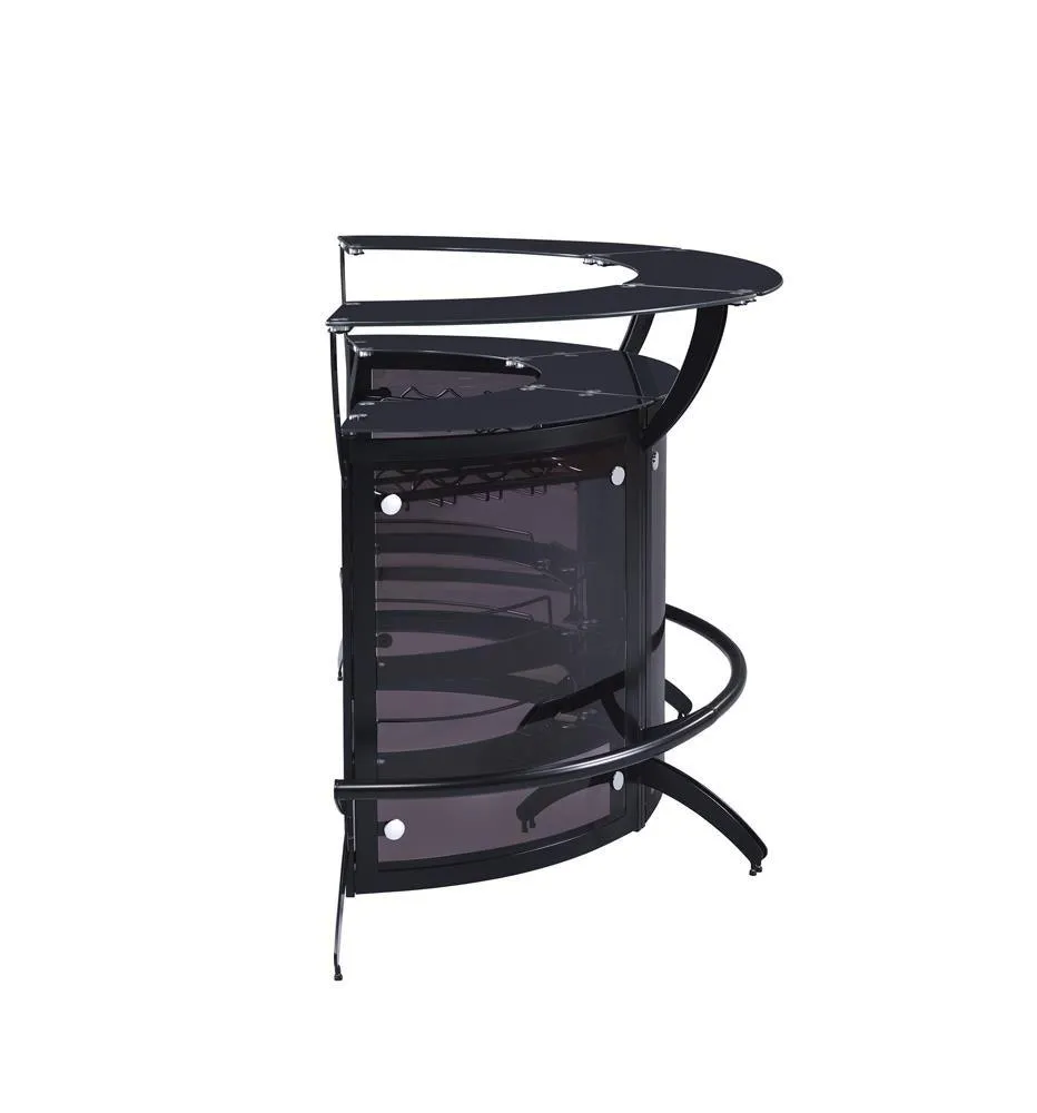 Dallas Smoked/Black 3-Bottle Wine Rack Bar Unit - Image 14