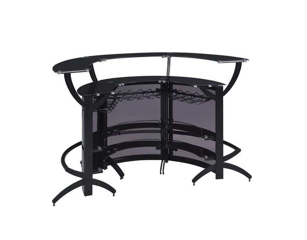 Dallas Smoked/Black 3-Bottle Wine Rack Bar Unit - Image 16
