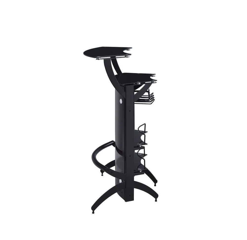 Dallas Smoked/Black 3-Bottle Wine Rack Bar Unit - Image 7