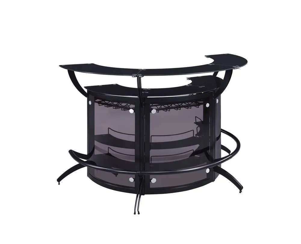 Dallas Smoked/Black 3-Bottle Wine Rack Bar Unit - Image 8