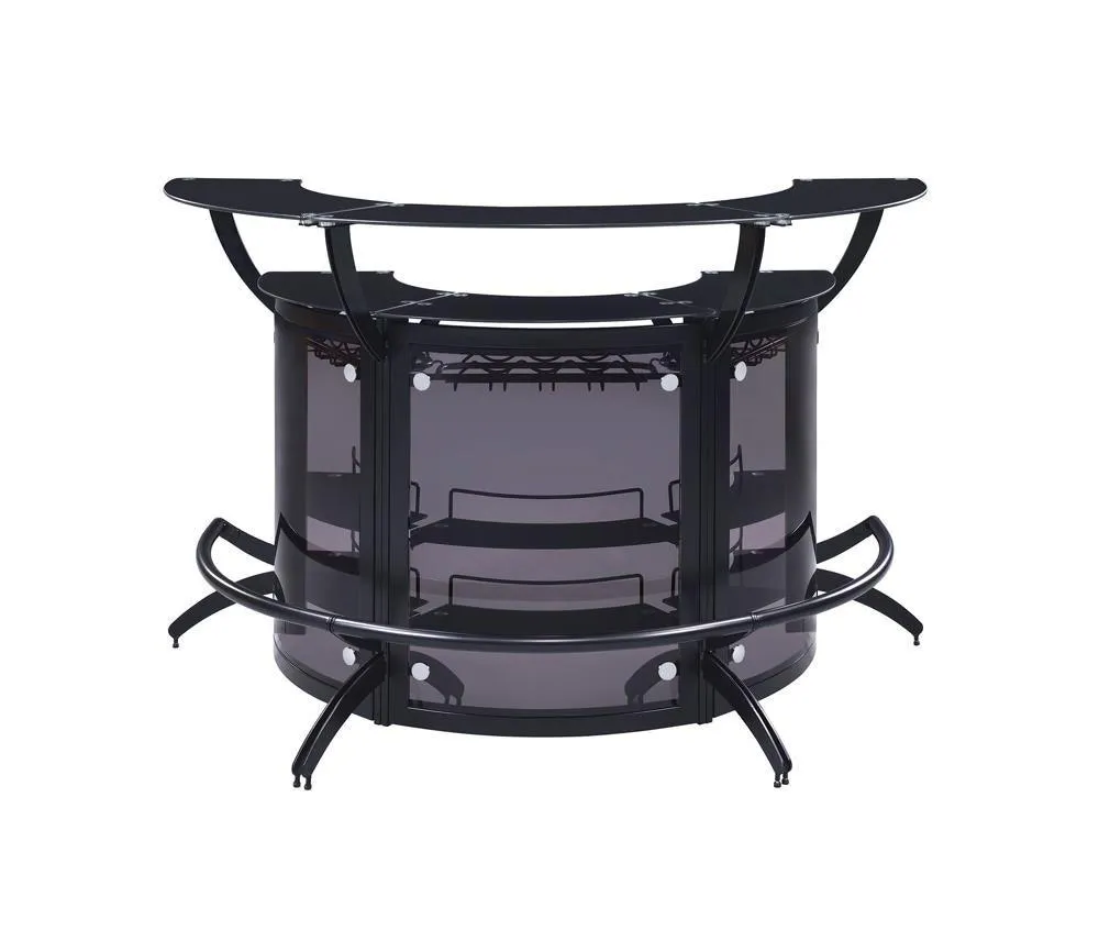 Dallas Smoked/Black 3-Bottle Wine Rack Bar Unit - Image 9