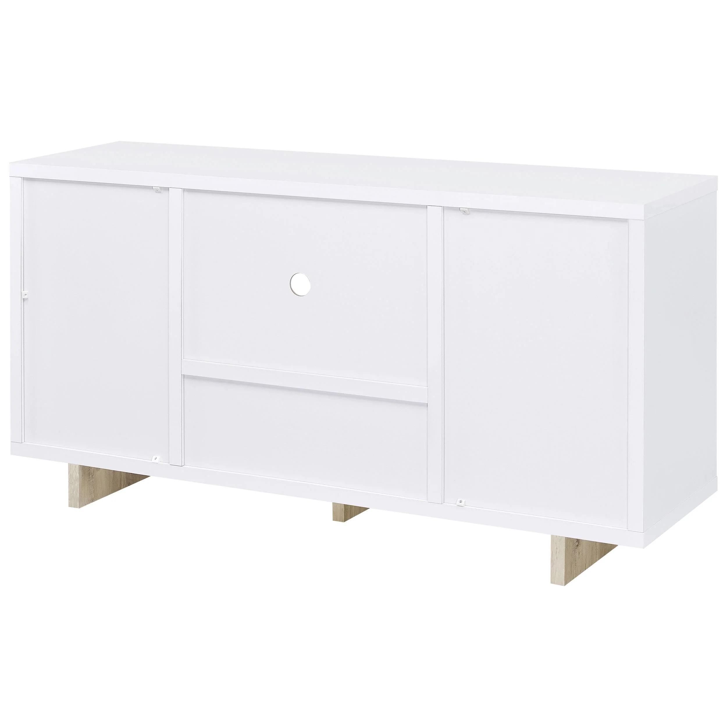 Dalton White and Distressed Pine 2-Door Storage Credenza - Image 8