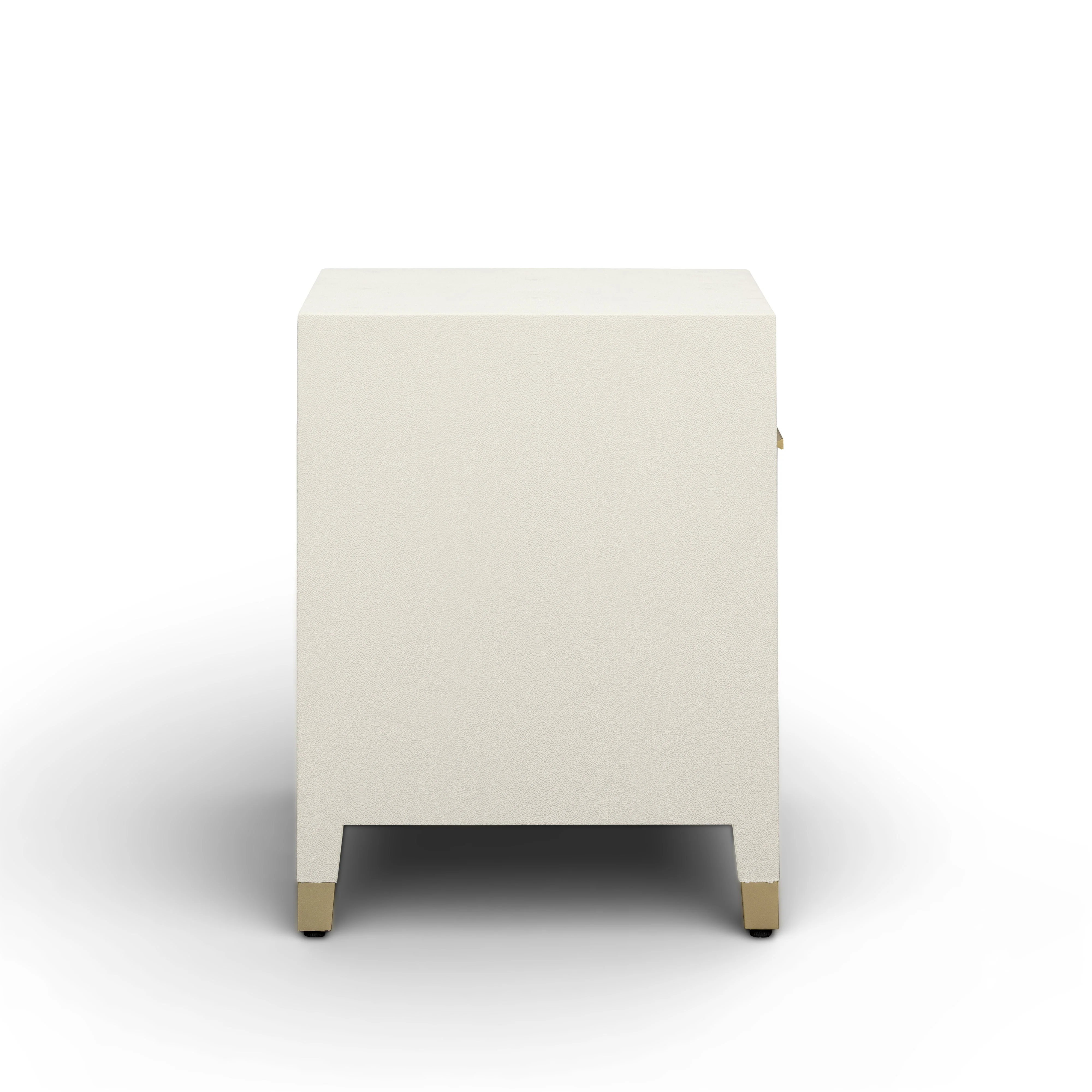 Dani 25" Cream Faux Shagreen Nightstand with Drawer - Image 5