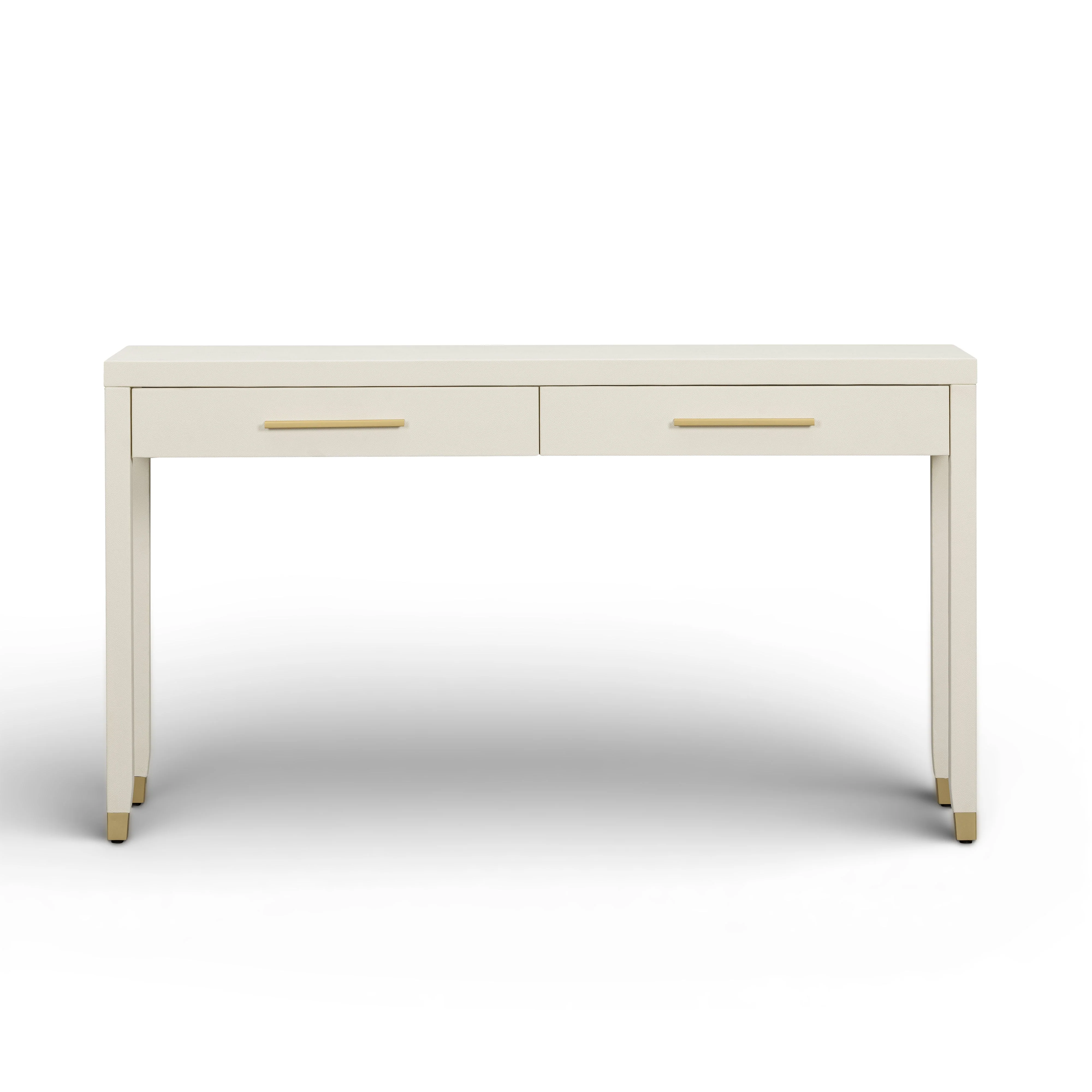 Dani 54" Cream Faux Shagreen 2-Drawer Console Table