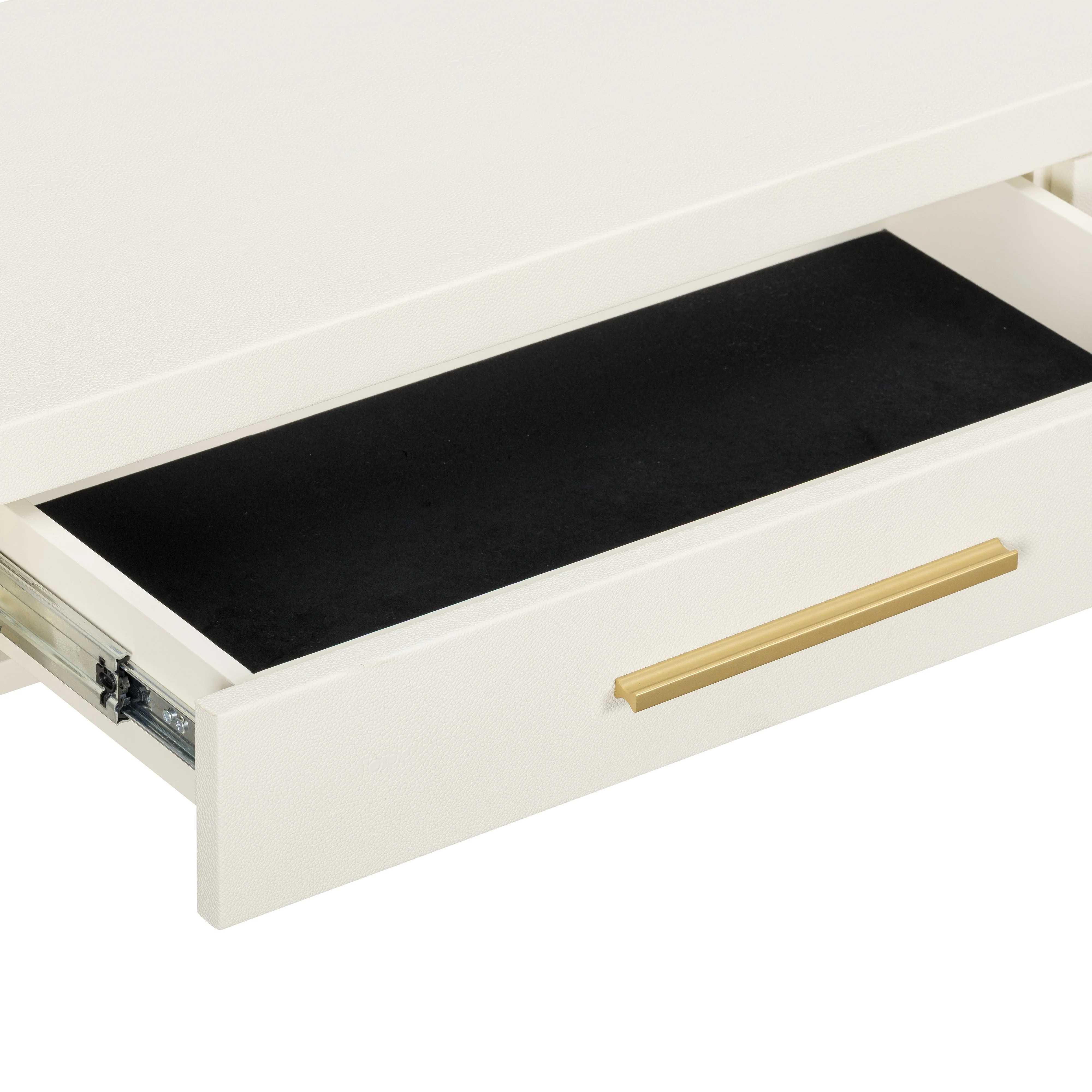 Dani 54" Cream Faux Shagreen 2-Drawer Console Table - Image 4