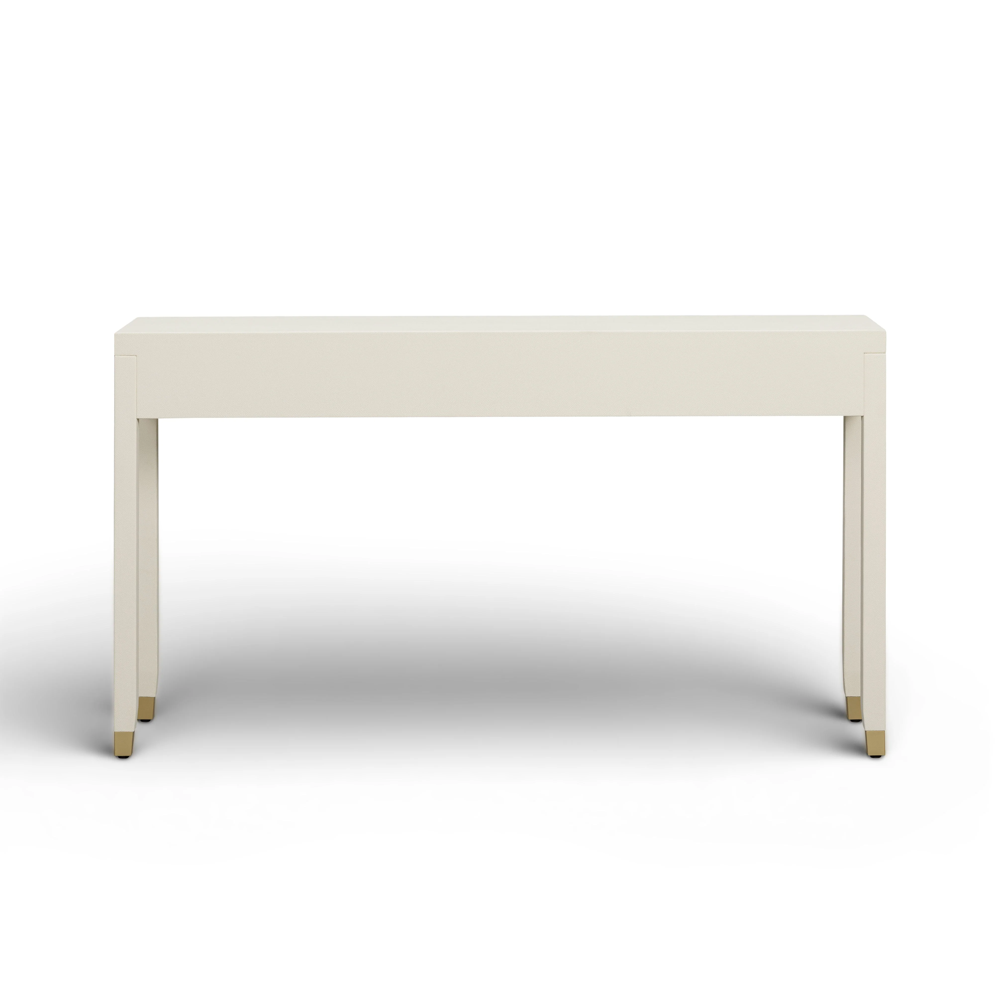Dani 54" Cream Faux Shagreen 2-Drawer Console Table - Image 6