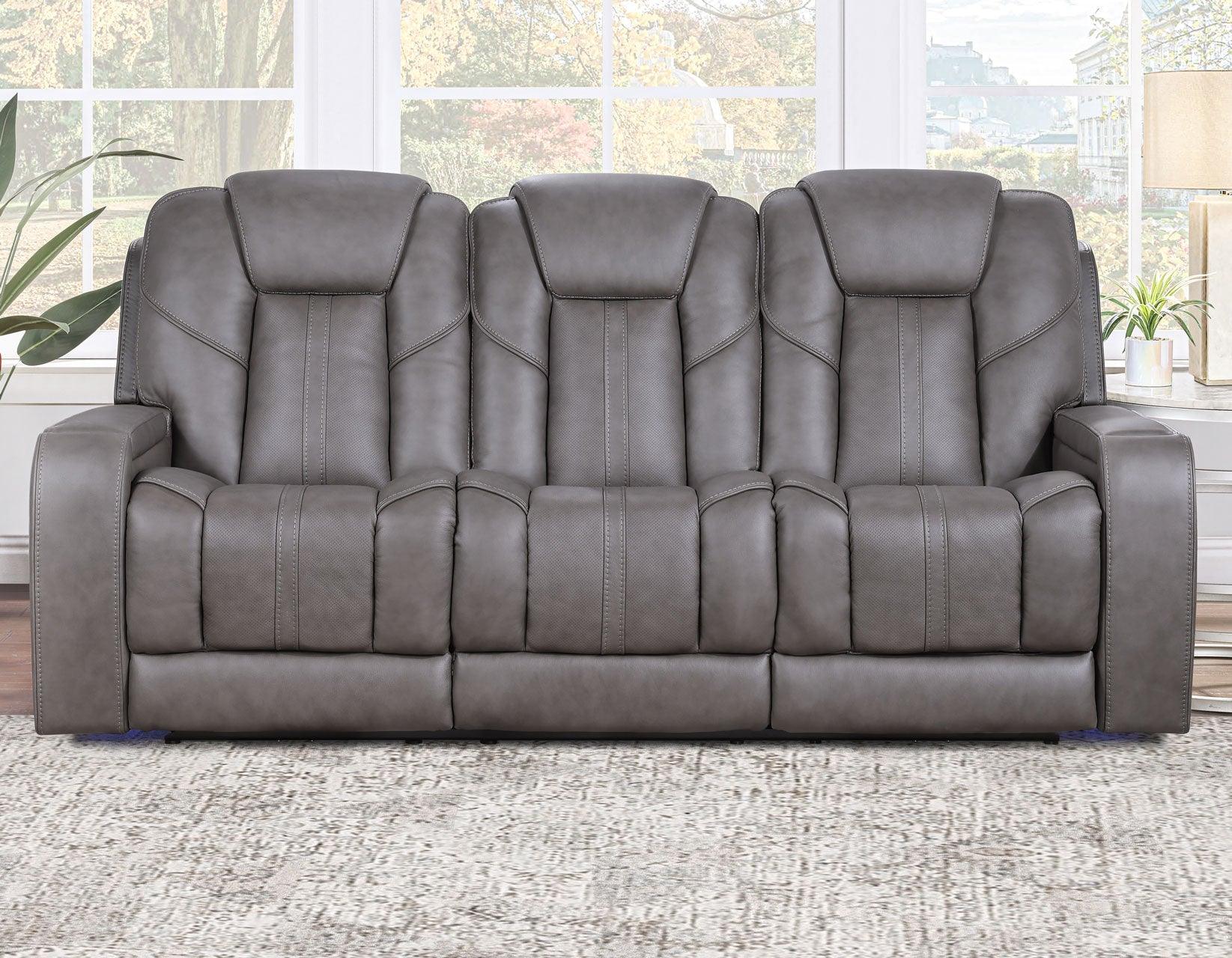 Daniel 3-Piece Triple Power Leather Manual Reclining Set - Image 3