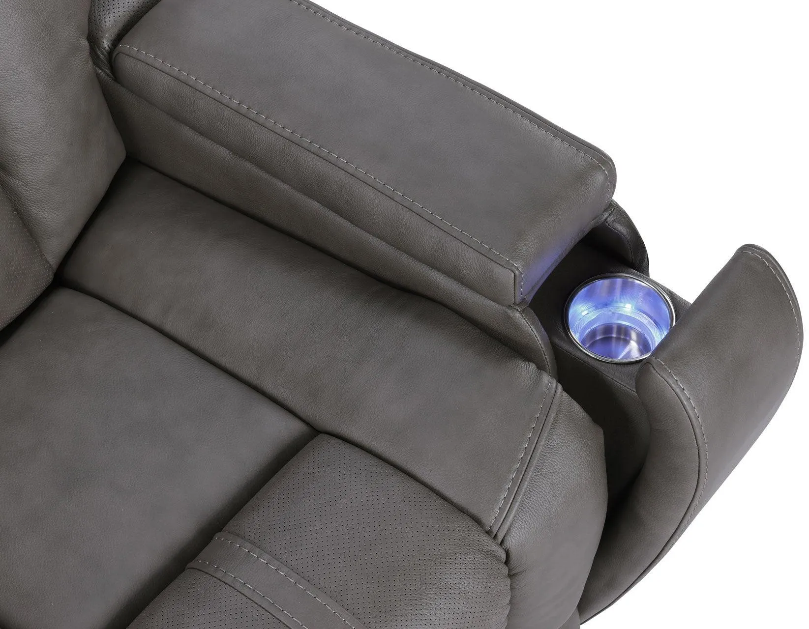 Daniel Triple Power Home Theater Leather Recliner with Built-in Speakers - Image 11