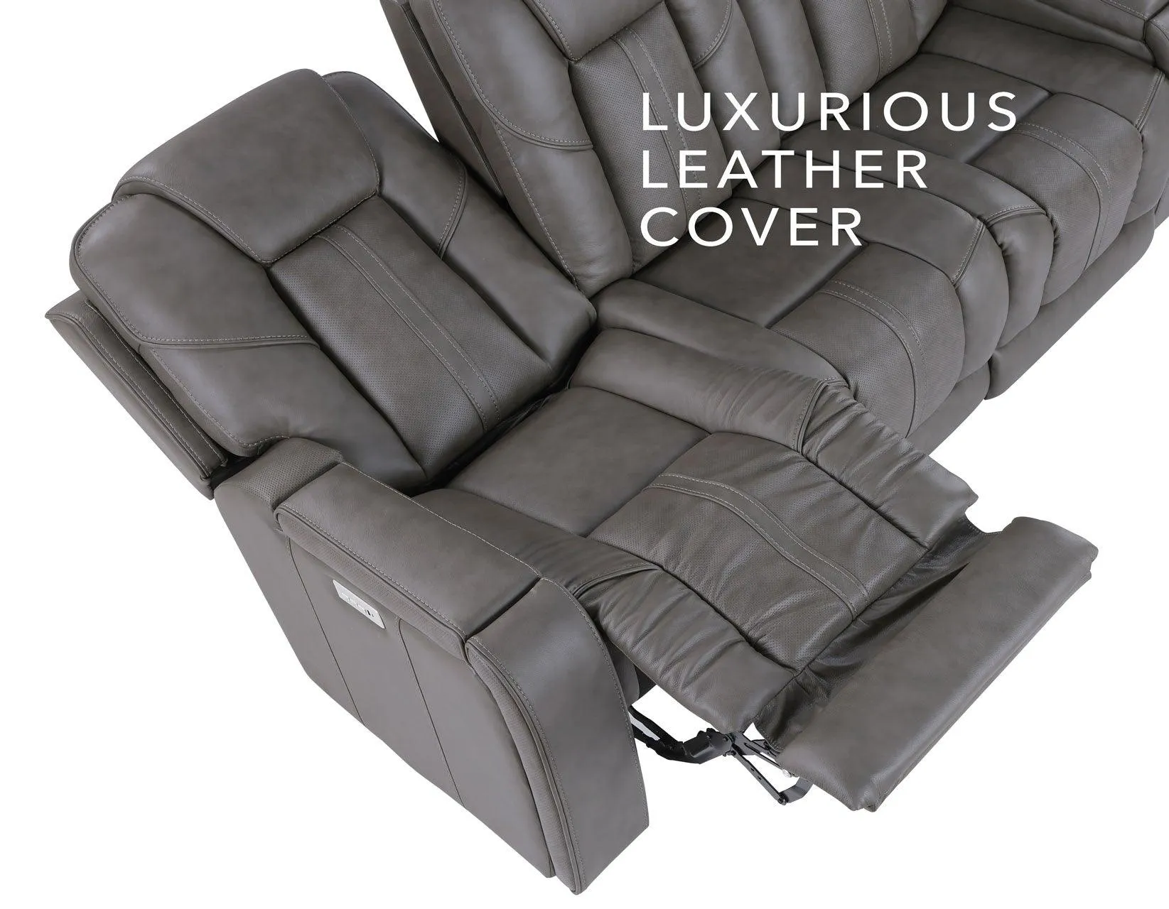 Daniel Triple Power Home Theater Leather Recliner with Built-in Speakers - Image 13