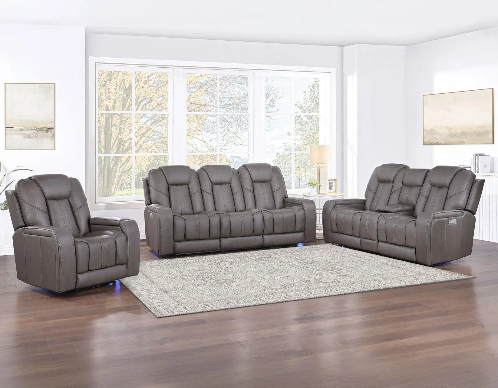 Daniel Triple Power Home Theater Leather Recliner with Built-in Speakers - Image 15