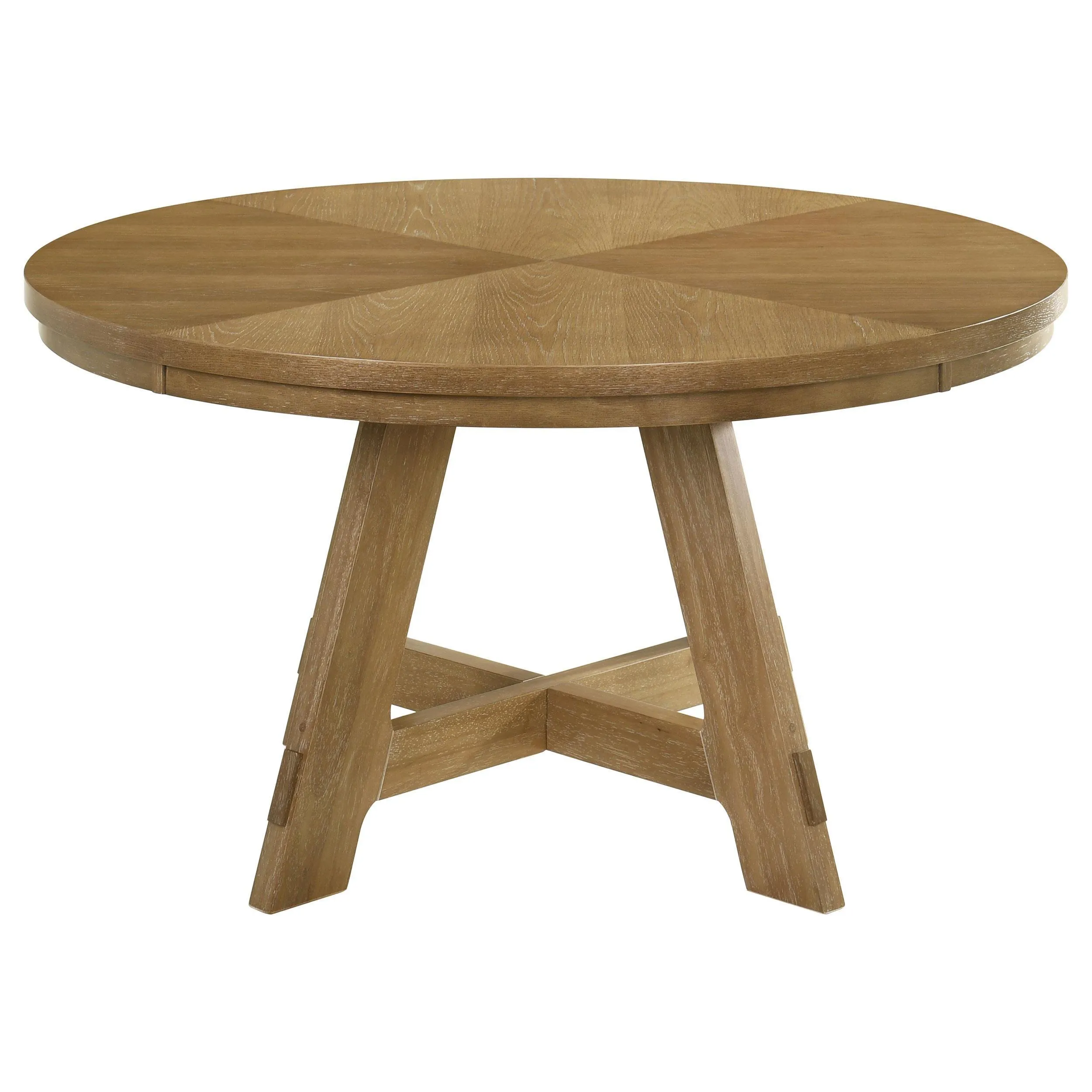 Danvers Brown Oak Round 54-inch Wood Dining Table - Image 2