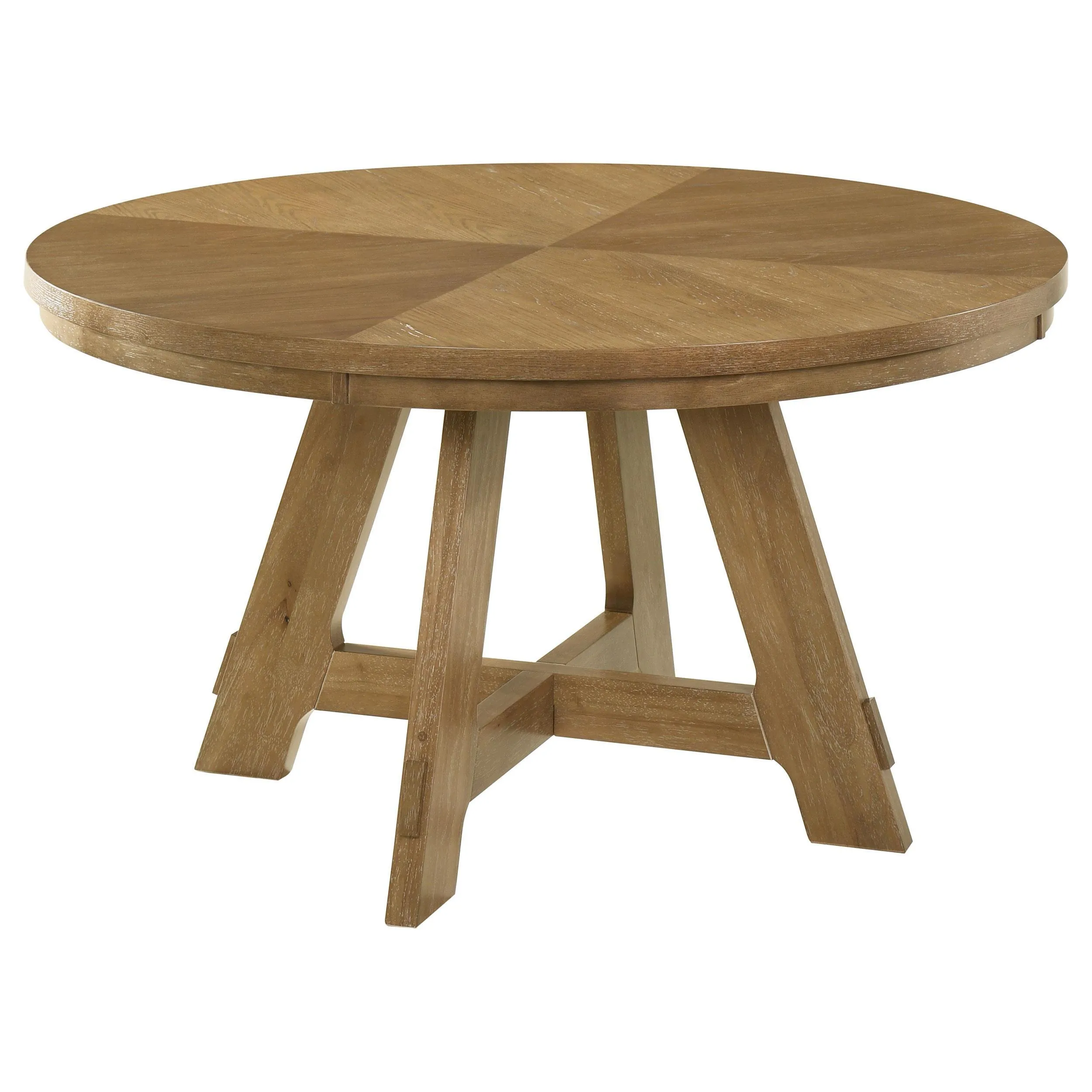 Danvers Brown Oak Round 54-inch Wood Dining Table - Image 5