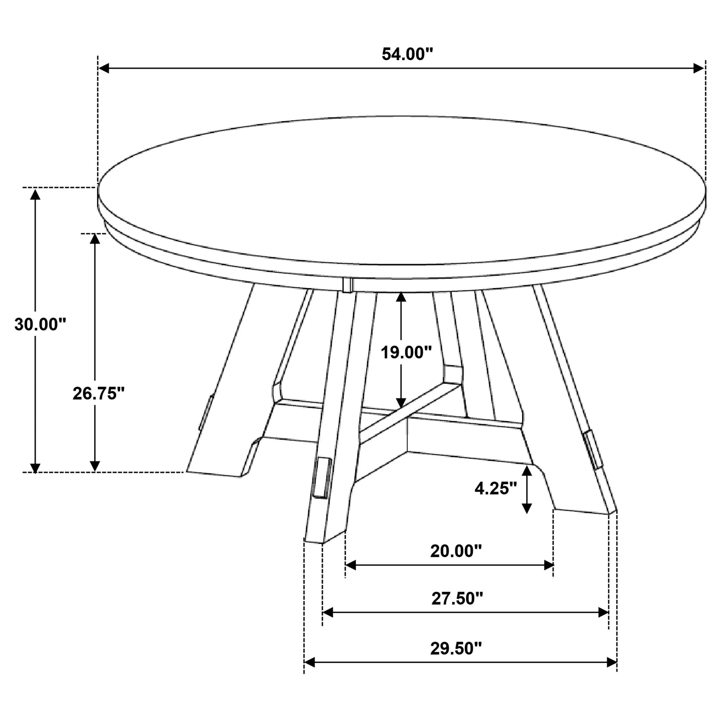 Danvers Brown Oak Round 54-inch Wood Dining Table - Image 8