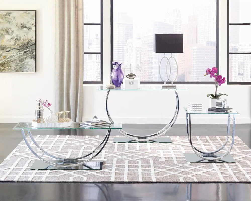 Danville Chrome U-Shaped End Table - Image 2