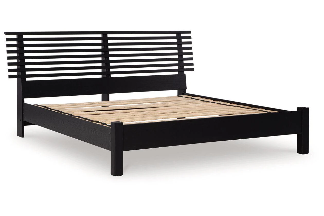 Danziar Black King Slat Platform Bed - Image 2