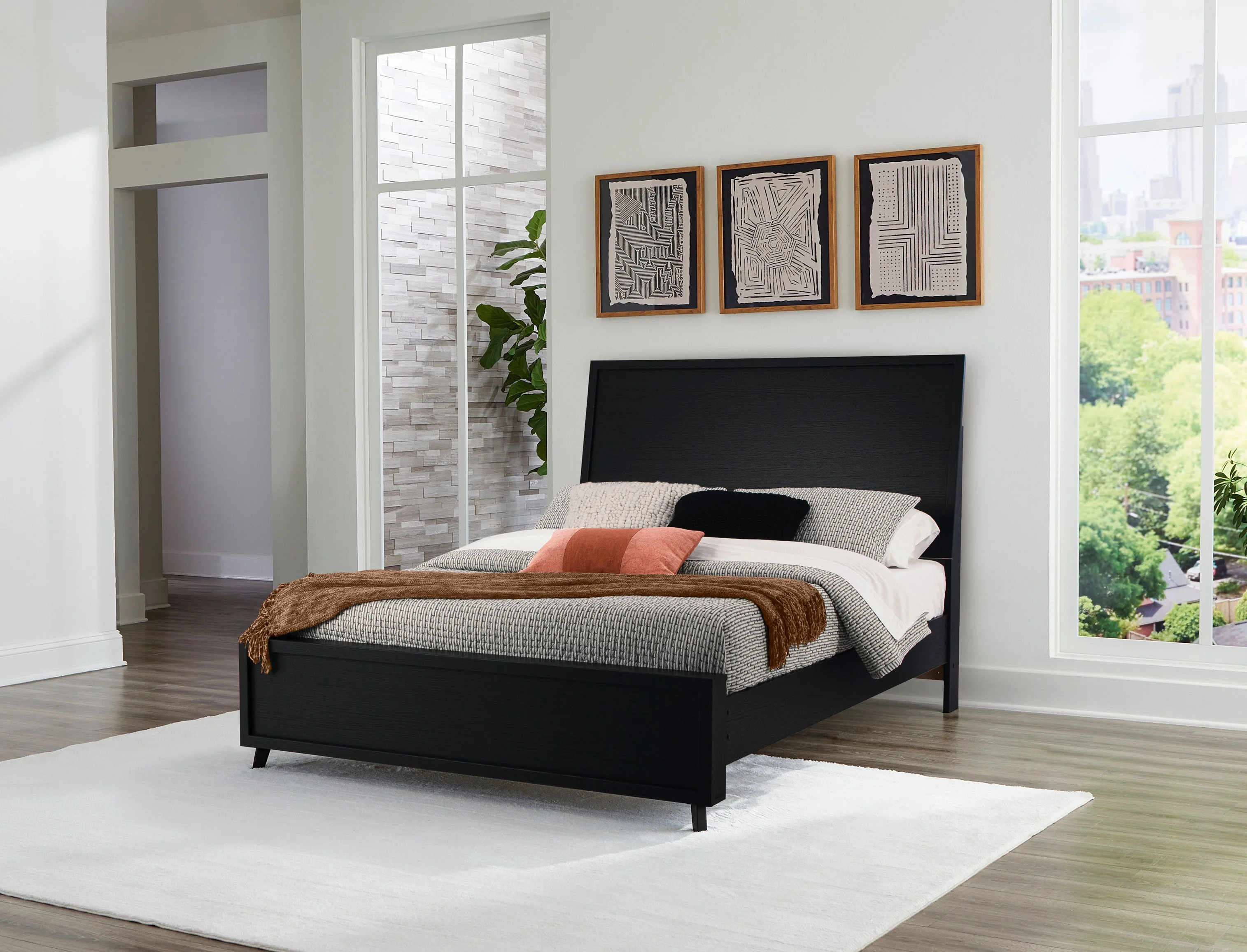 Danziar Black Platform Framed Bedroom Set - Image 2