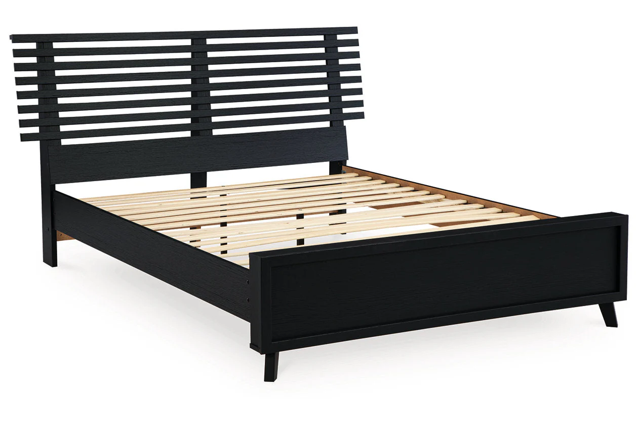 Danziar Black Queen Slat Framed Platform Bed - Image 3