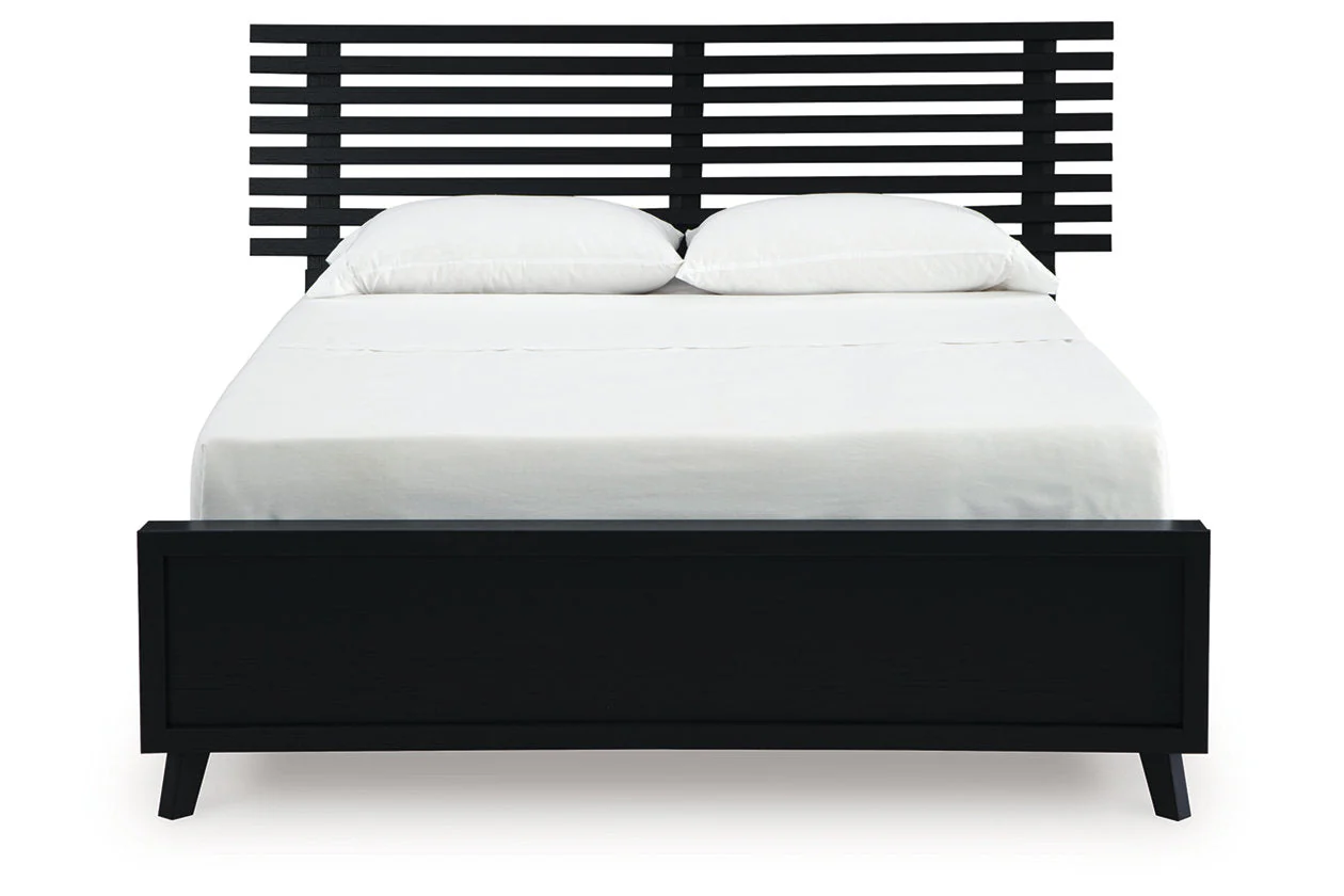 Danziar Black Queen Slat Framed Platform Bed - Image 4