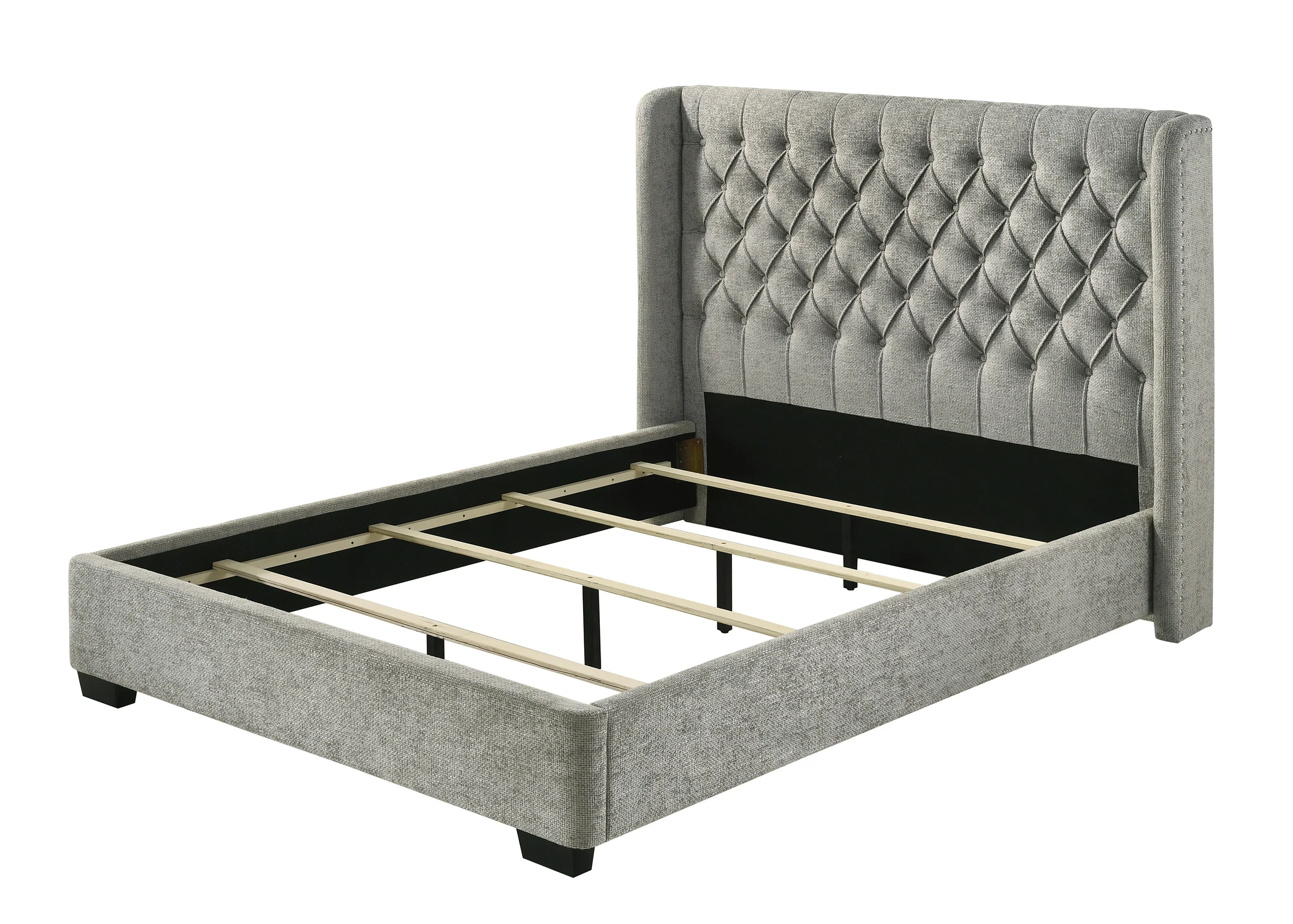 Daphne Light Gray Upholstered King Bed - Image 2