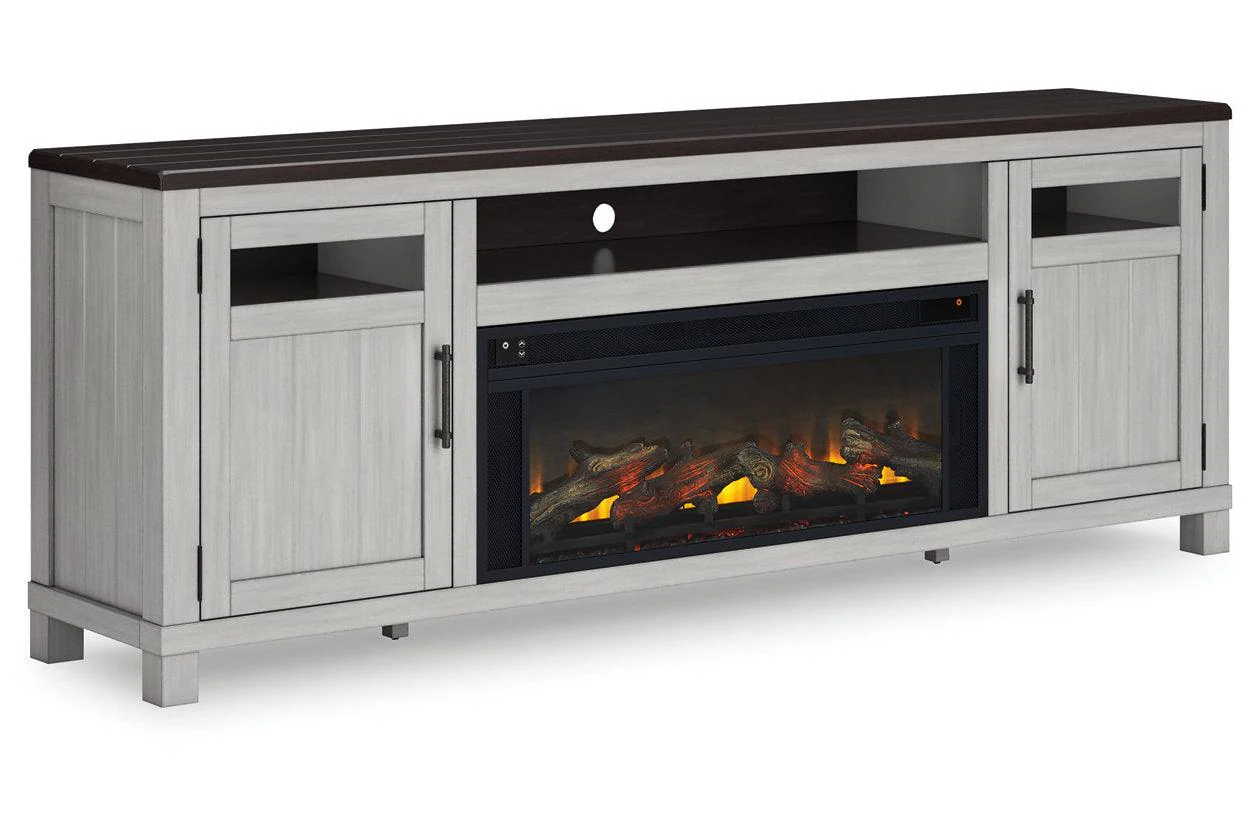 Darborn Gray/Brown 88" TV Stand with Electric Fireplace - Image 7