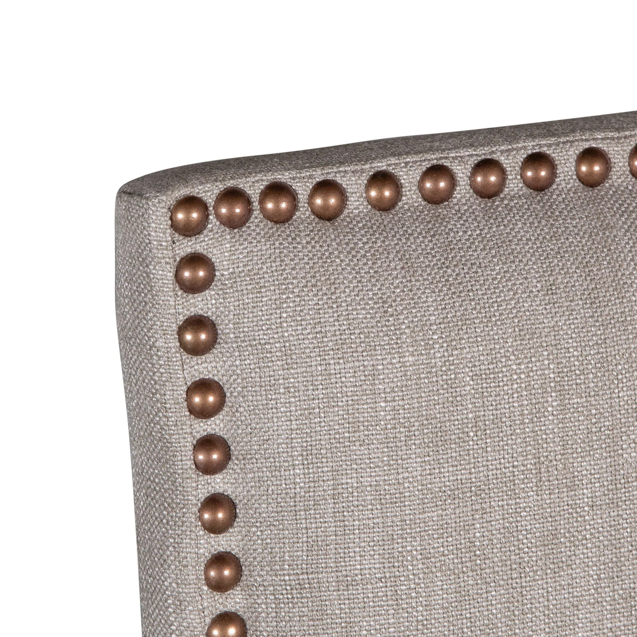 Darcy 21" Upholstered Dining Chair in Greige Linen, Set of 2 - Image 7
