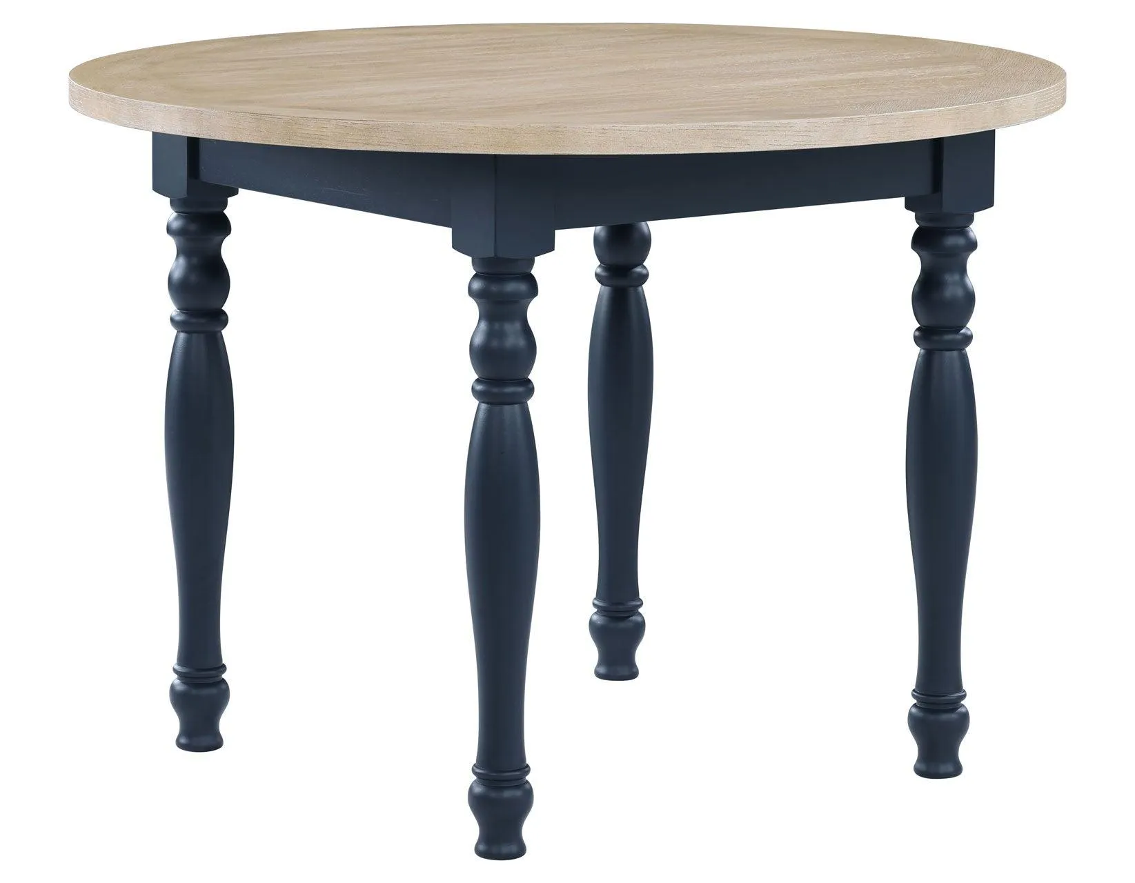 Darcy 42″ Round Dining Table, Midnight Blue and Natural Finish - Image 4