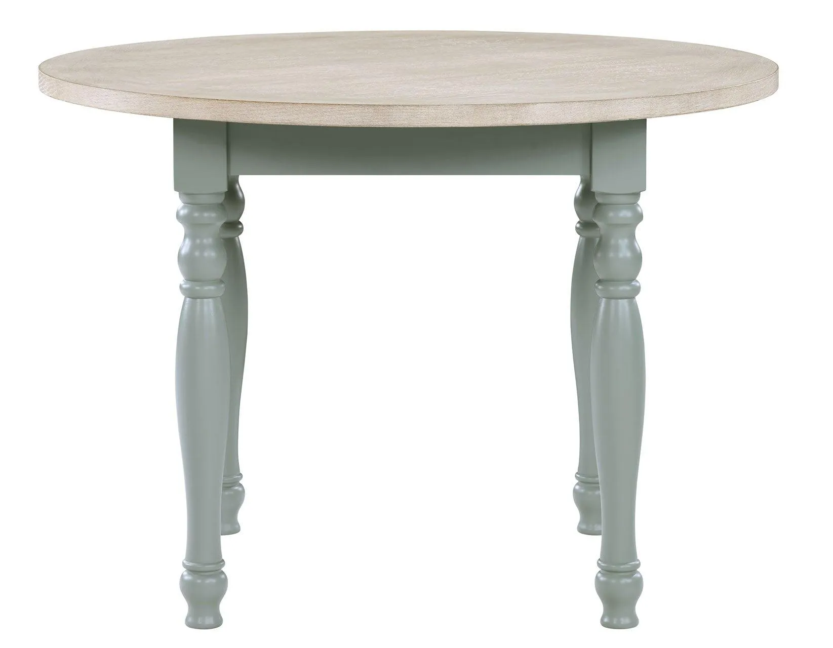 Darcy 42″ Round Dining Table, Mint Green and Natural Finish - Image 3