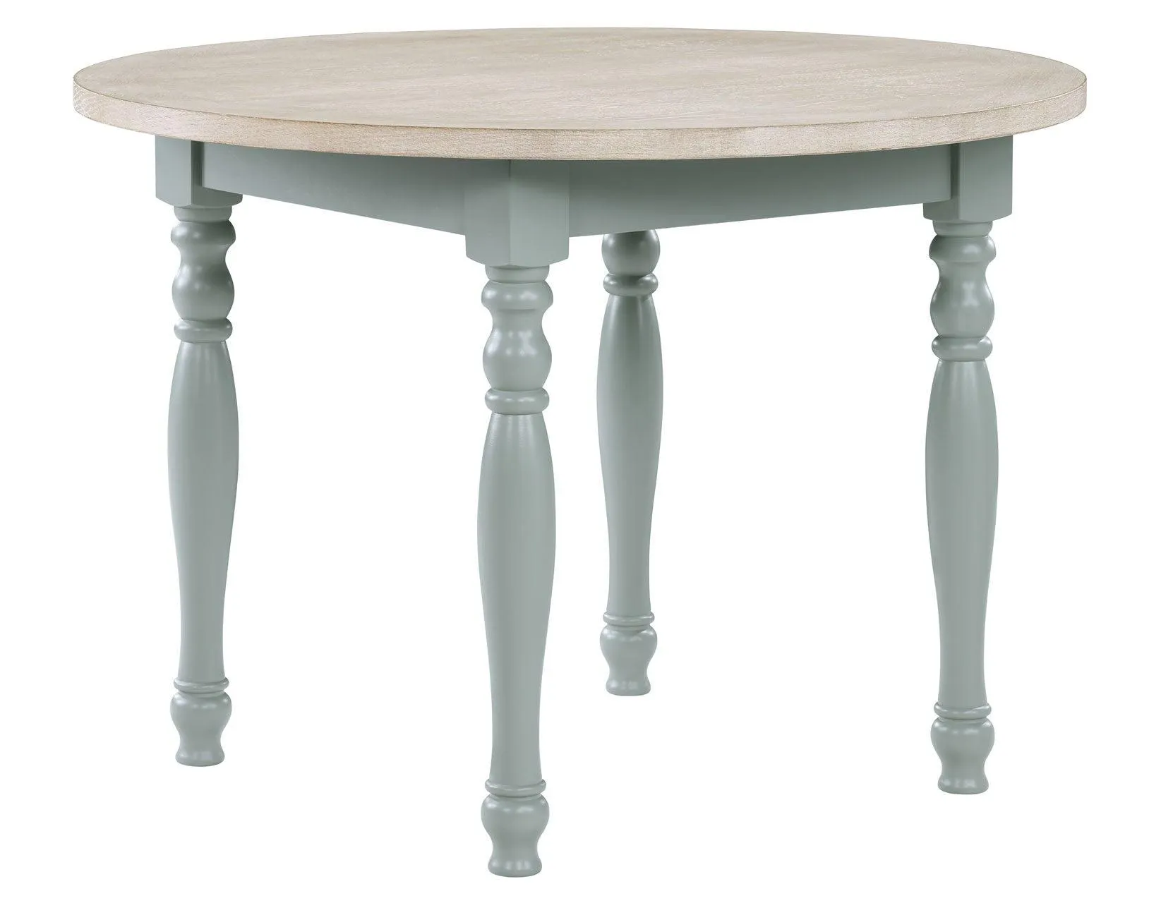 Darcy 42″ Round Dining Table, Mint Green and Natural Finish - Image 4