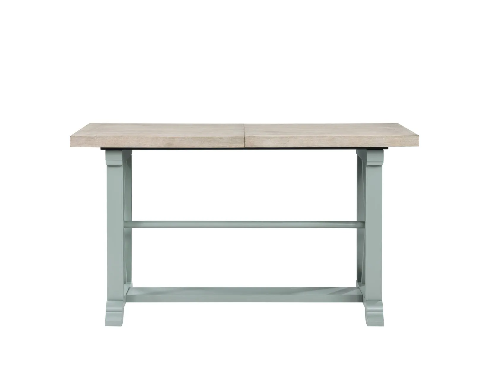 Darcy 64-82″Counter Table with 18-inch leaf, Mint Green and Natural Finish - Image 6