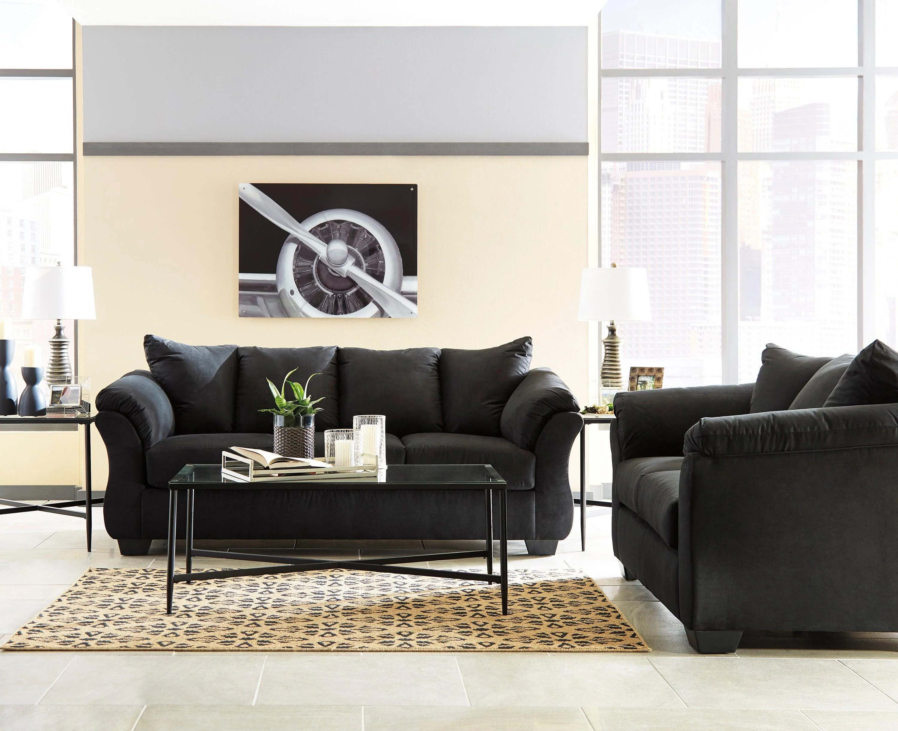 Darcy Black Living Room Set - Image 3