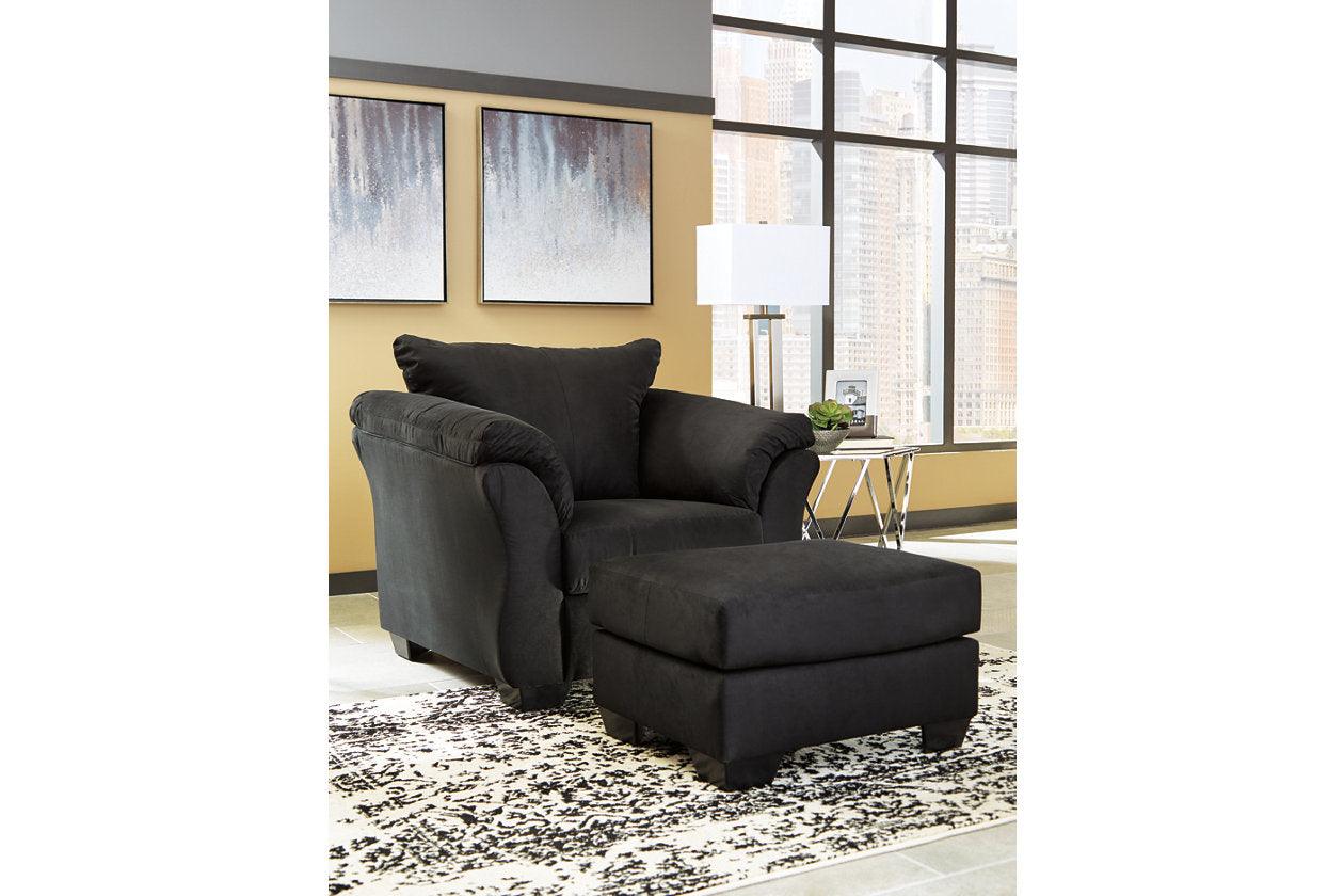 Darcy Black Ottoman - Image 2