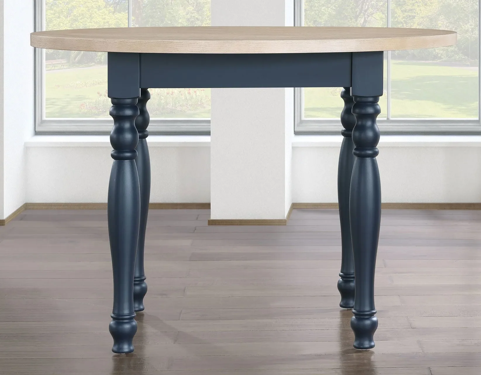 Darcy Midnight Blue/Natural Round Dining Room Set - Image 4