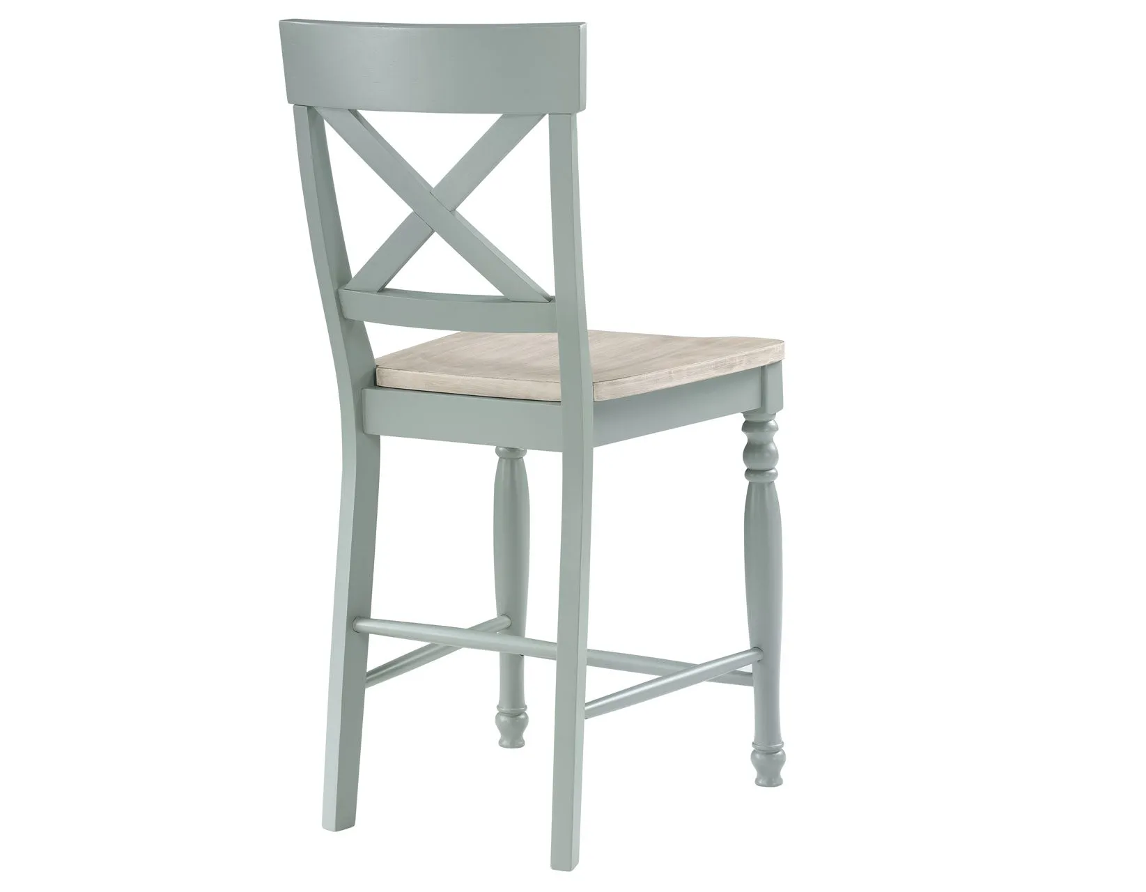 Darcy Solid Wood 24″ Counter Stool, Mint Green and Natural Finish - Image 5