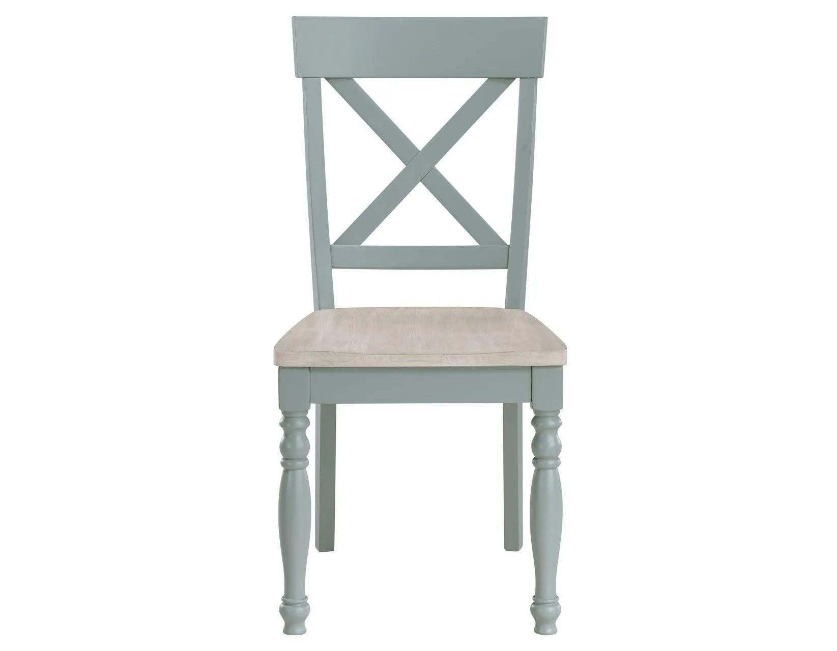 Darcy Solid Wood Side Chair, Mint Green and Natural Finish - Image 2