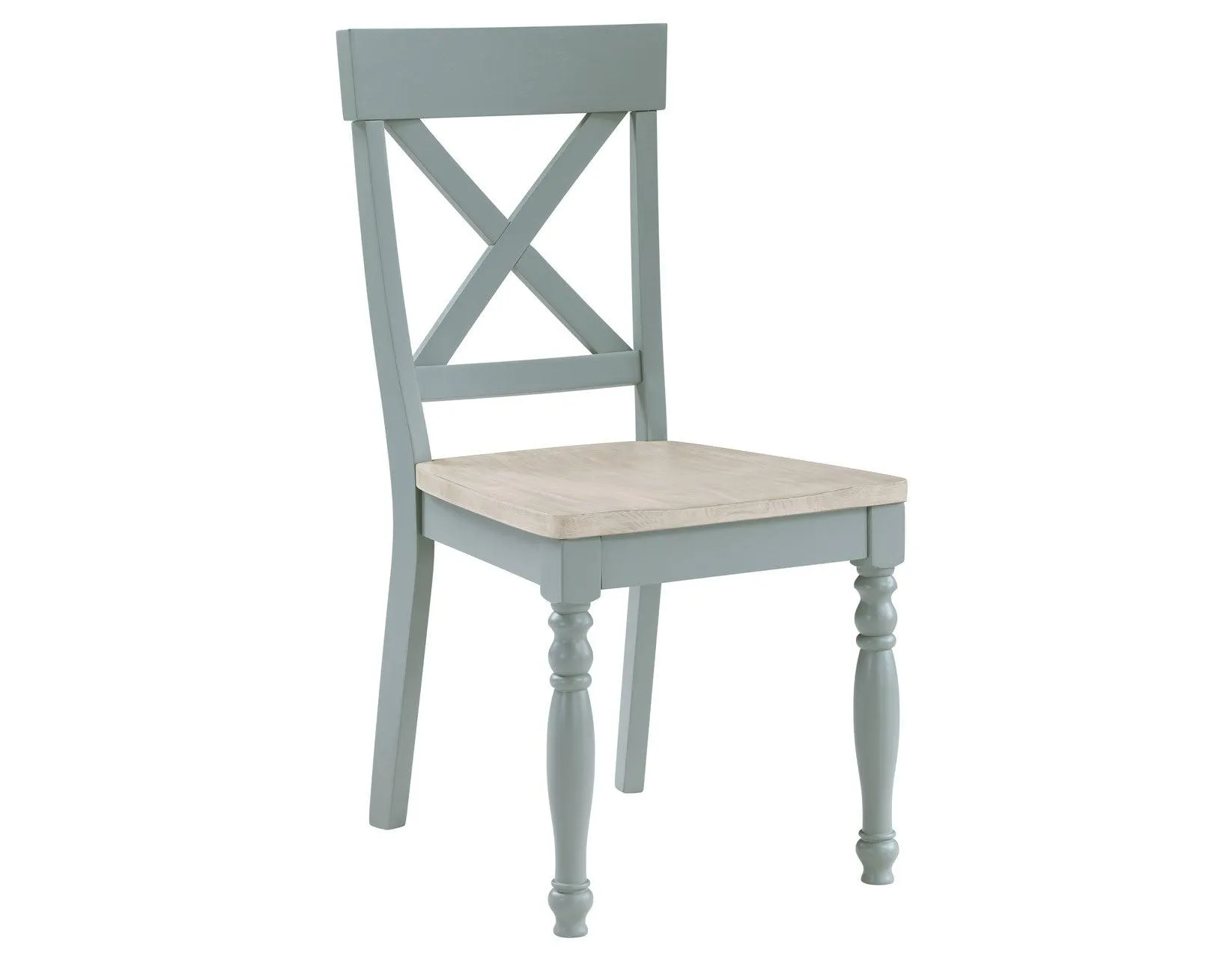 Darcy Solid Wood Side Chair, Mint Green and Natural Finish - Image 3