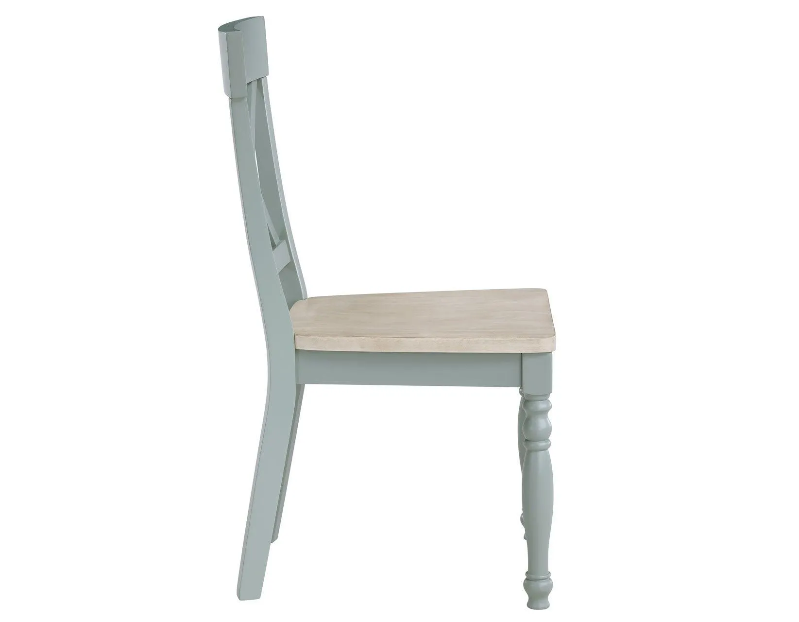 Darcy Solid Wood Side Chair, Mint Green and Natural Finish - Image 4