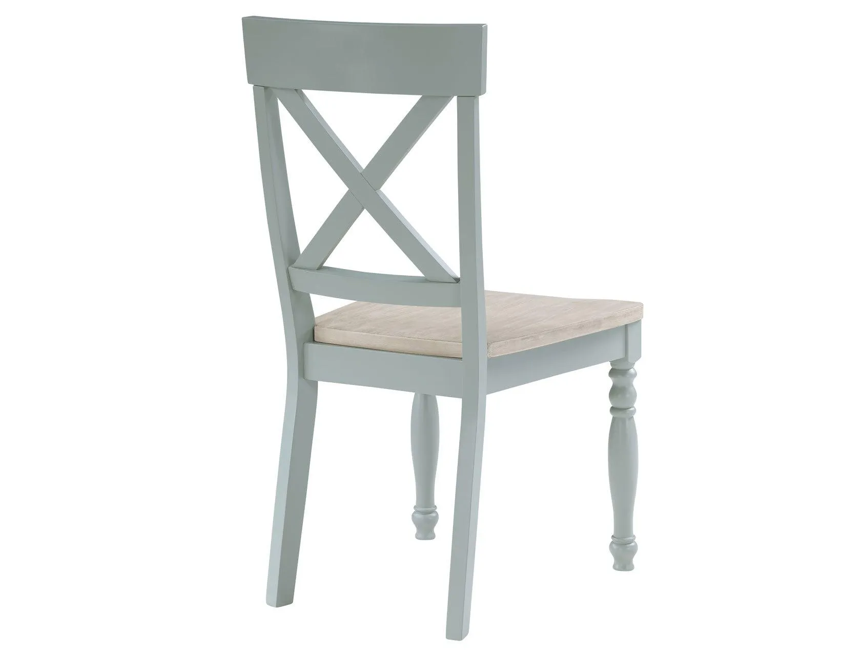 Darcy Solid Wood Side Chair, Mint Green and Natural Finish - Image 5